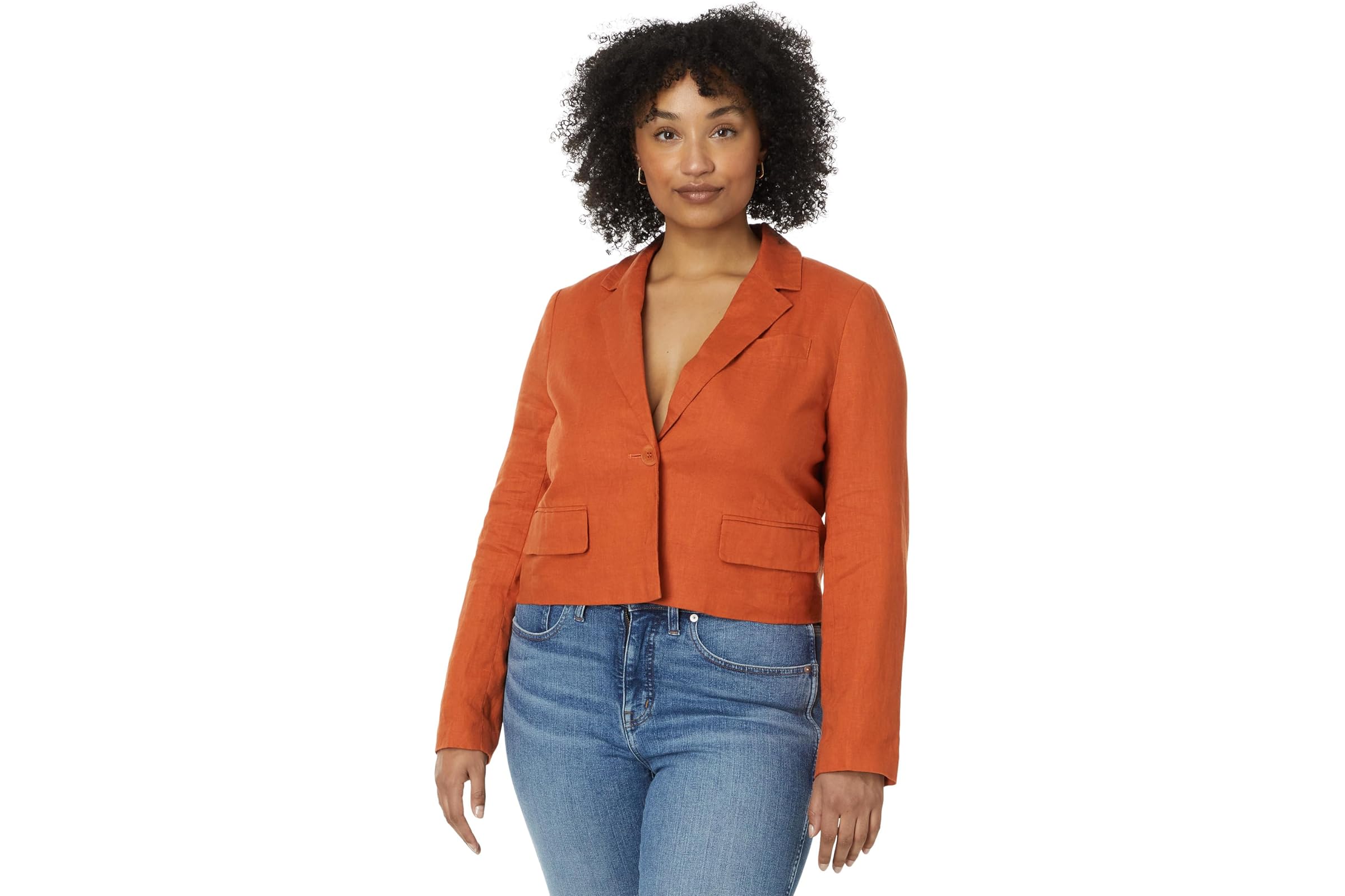 Madewell Cropped Blazer in 100 Linen 23690₽