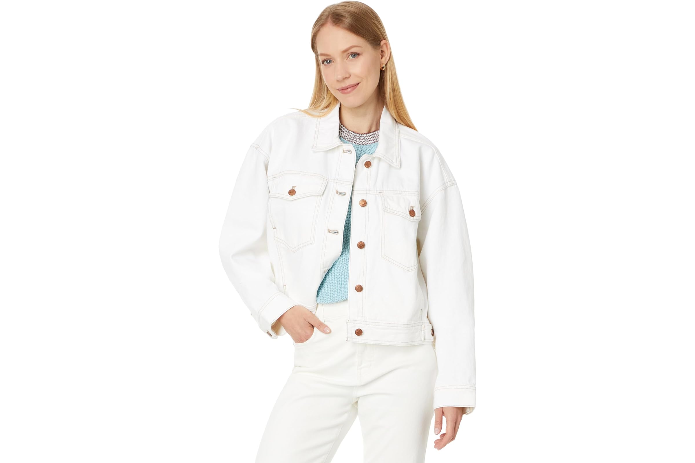 Madewell Cropped Denim Jacket in Tile White 7890₽