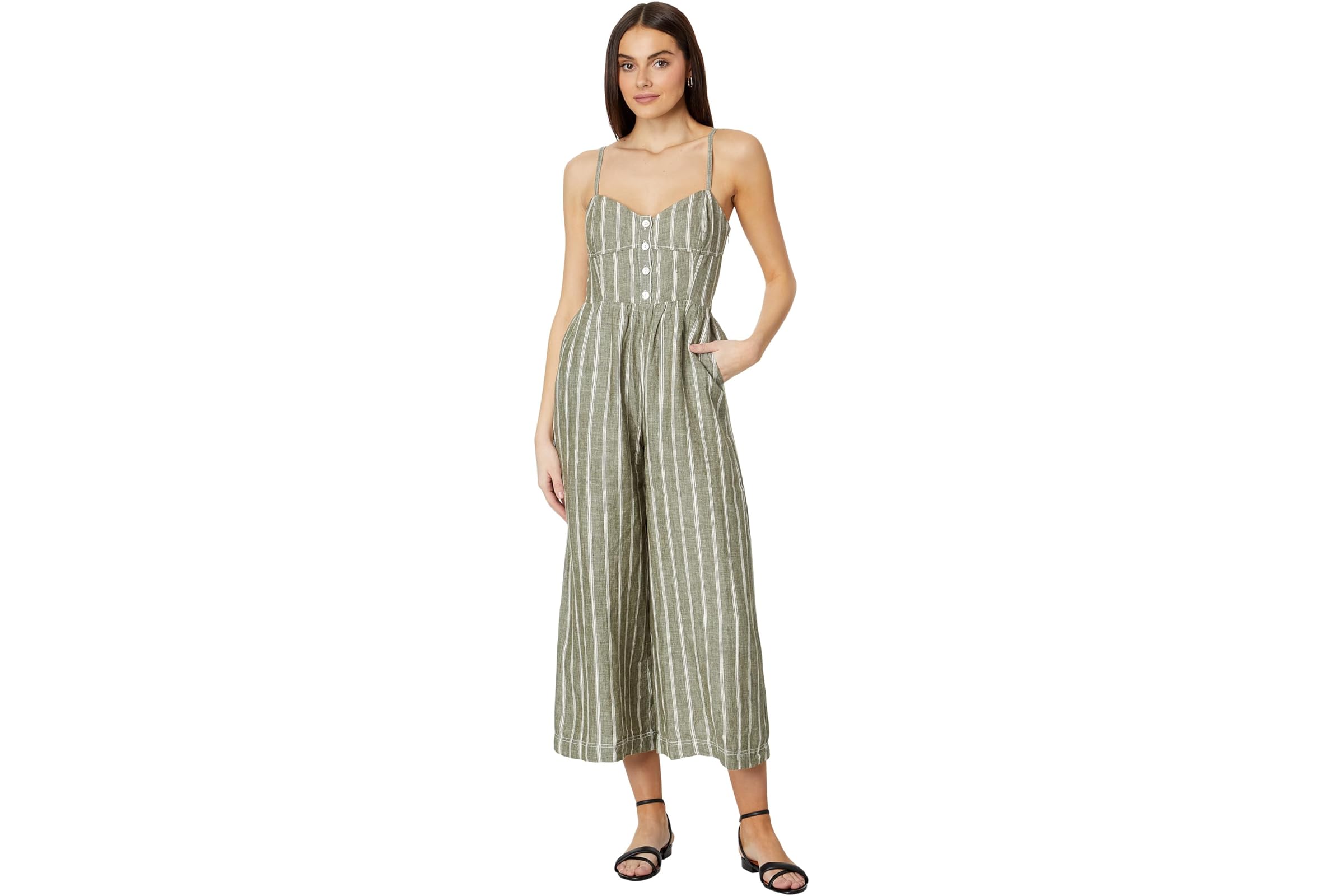 Madewell Sleeveless Wide-Leg Jumpsuit in 100 Linen 30390₽