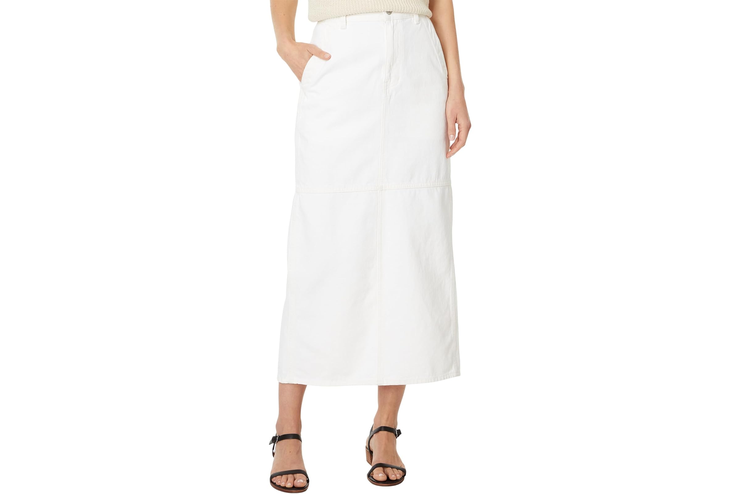 Madewell Denim Carpenter Maxi Skirt in Tile White 13690₽