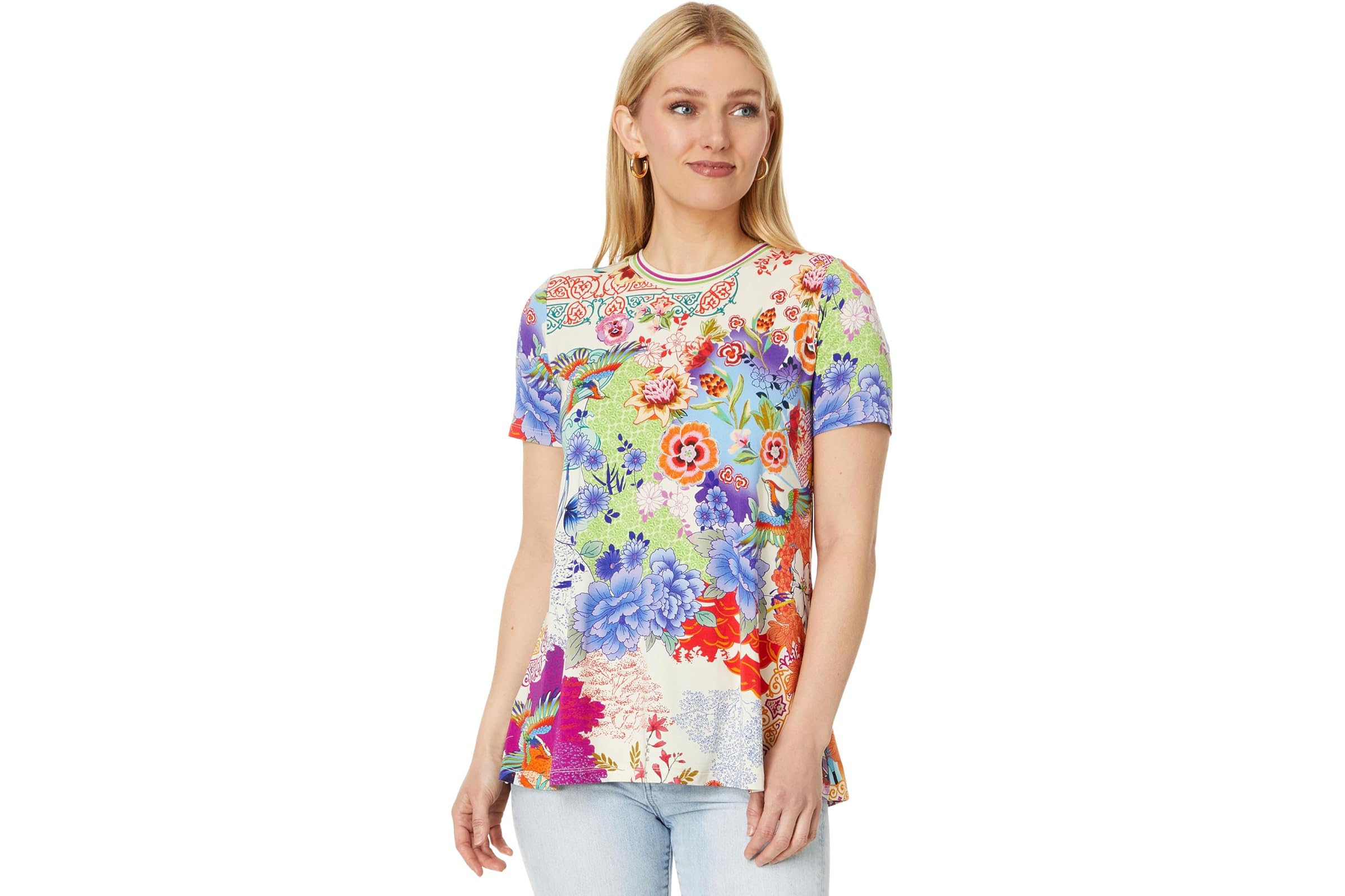 Johnny Was The Janie Favorite Short Sleeve Crew Neck Swing Te