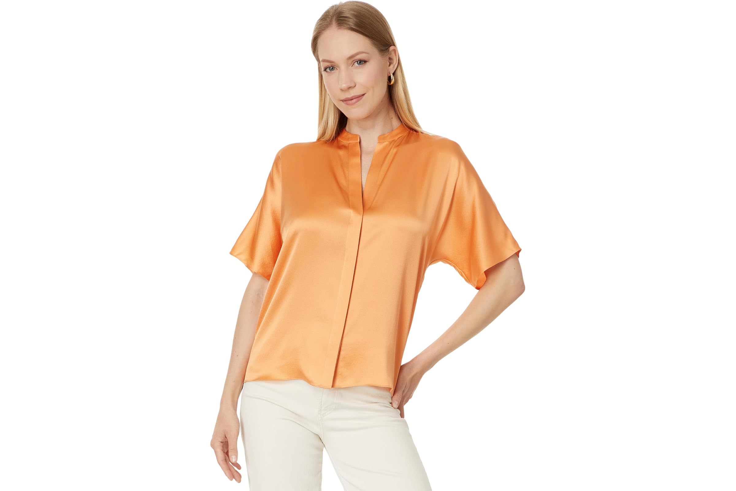 Vince Short Sleeve Dolman Button Down Blouse 19890₽