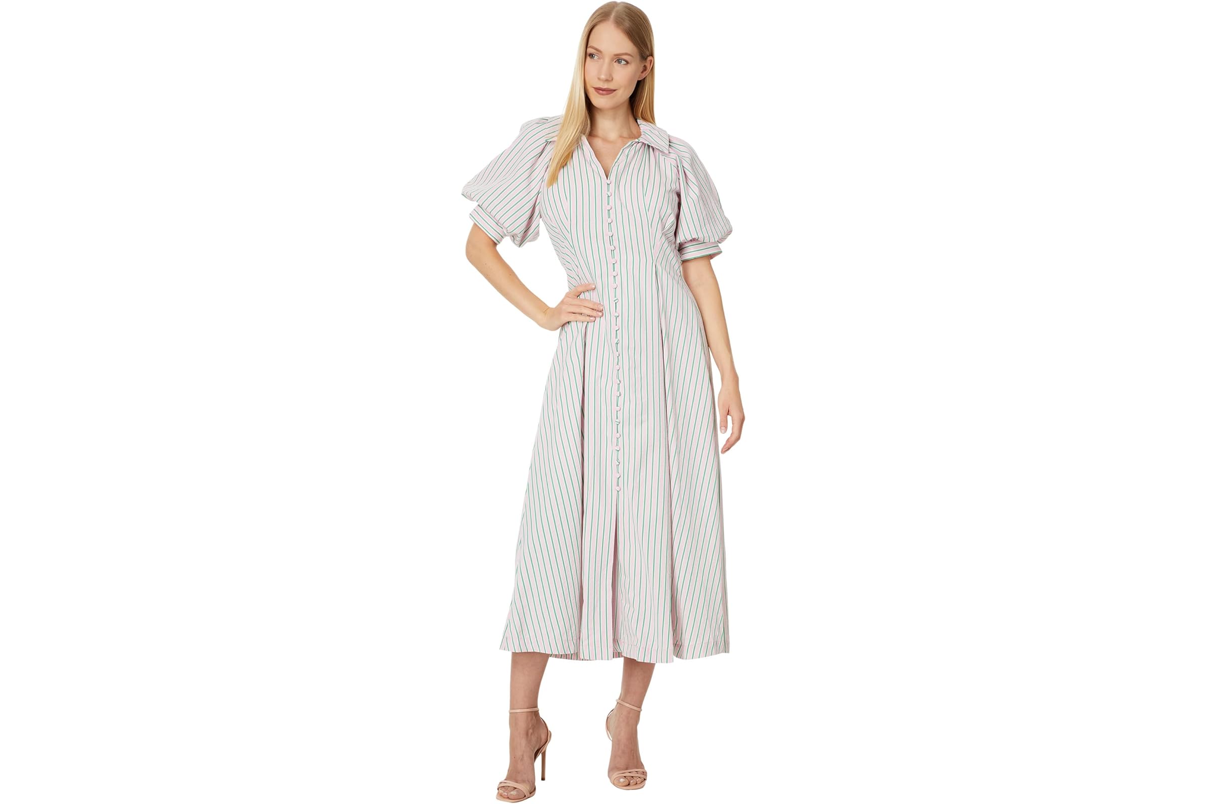 English Factory Stripe Shirt Midi Dress