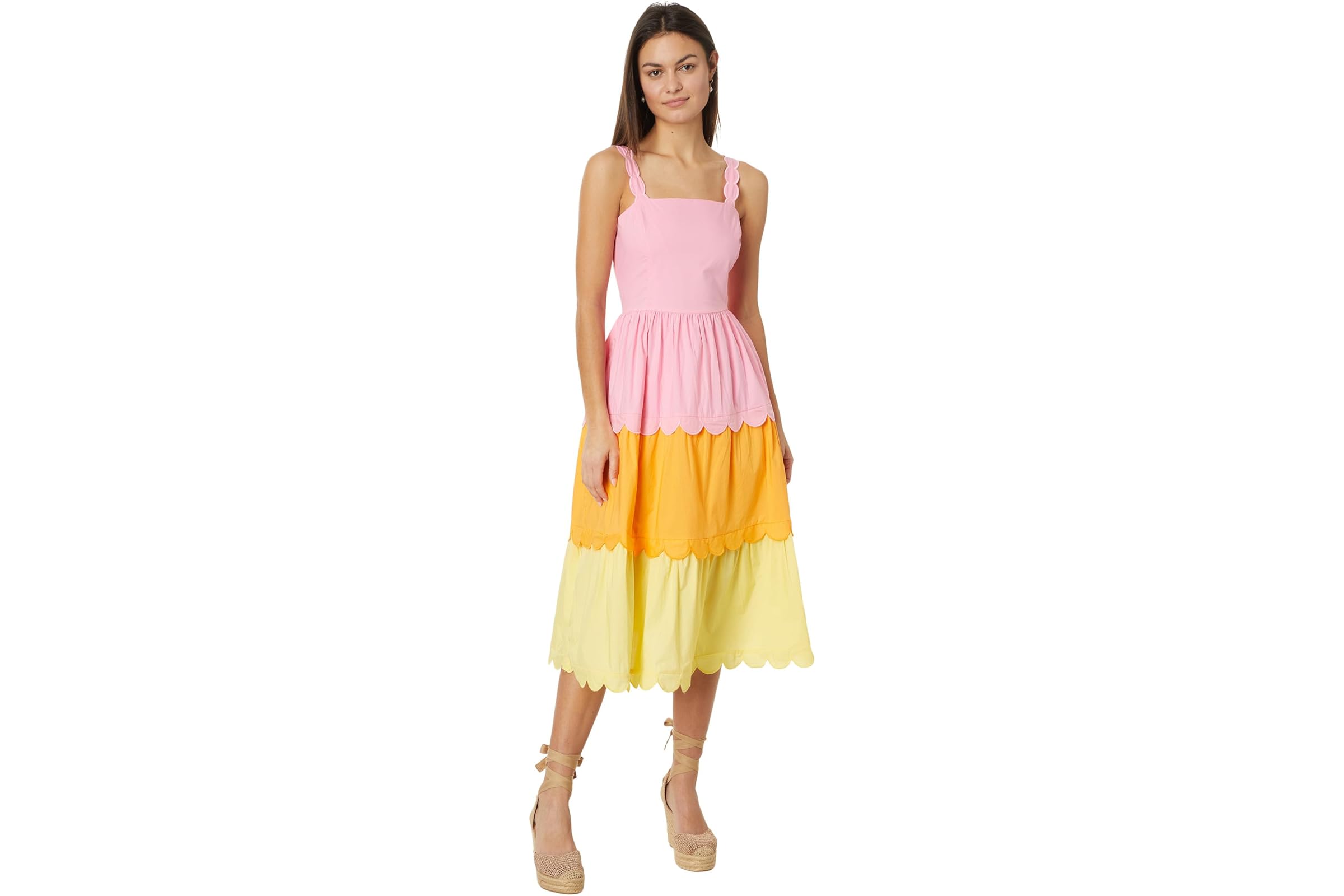 English Factory Colorblock Scallop Dress