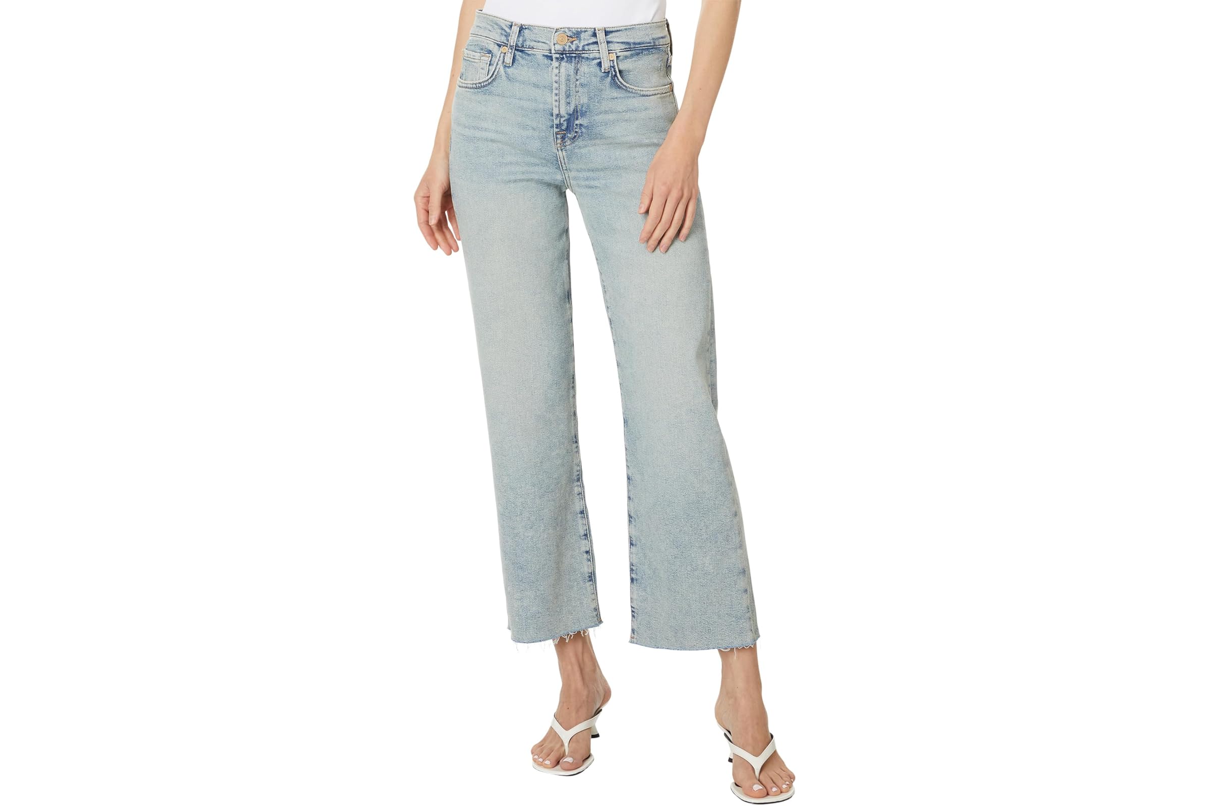 7 For All Mankind Cropped Alexa W/Raw Cut Hem