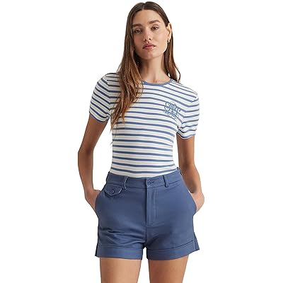Lauren Ralph Lauren Petite Striped Stretch Cotton Crew Neck Tee