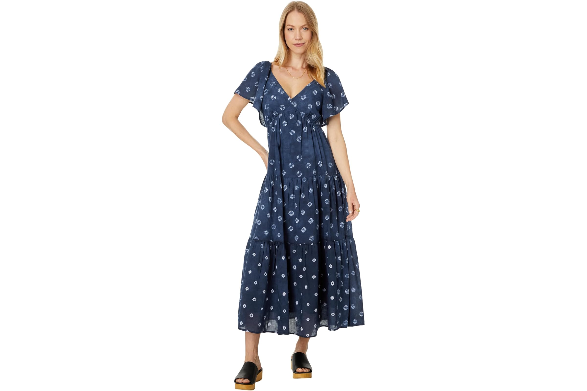 Madewell Tie-Back Tiered Midi Dress in Shibori 18390₽