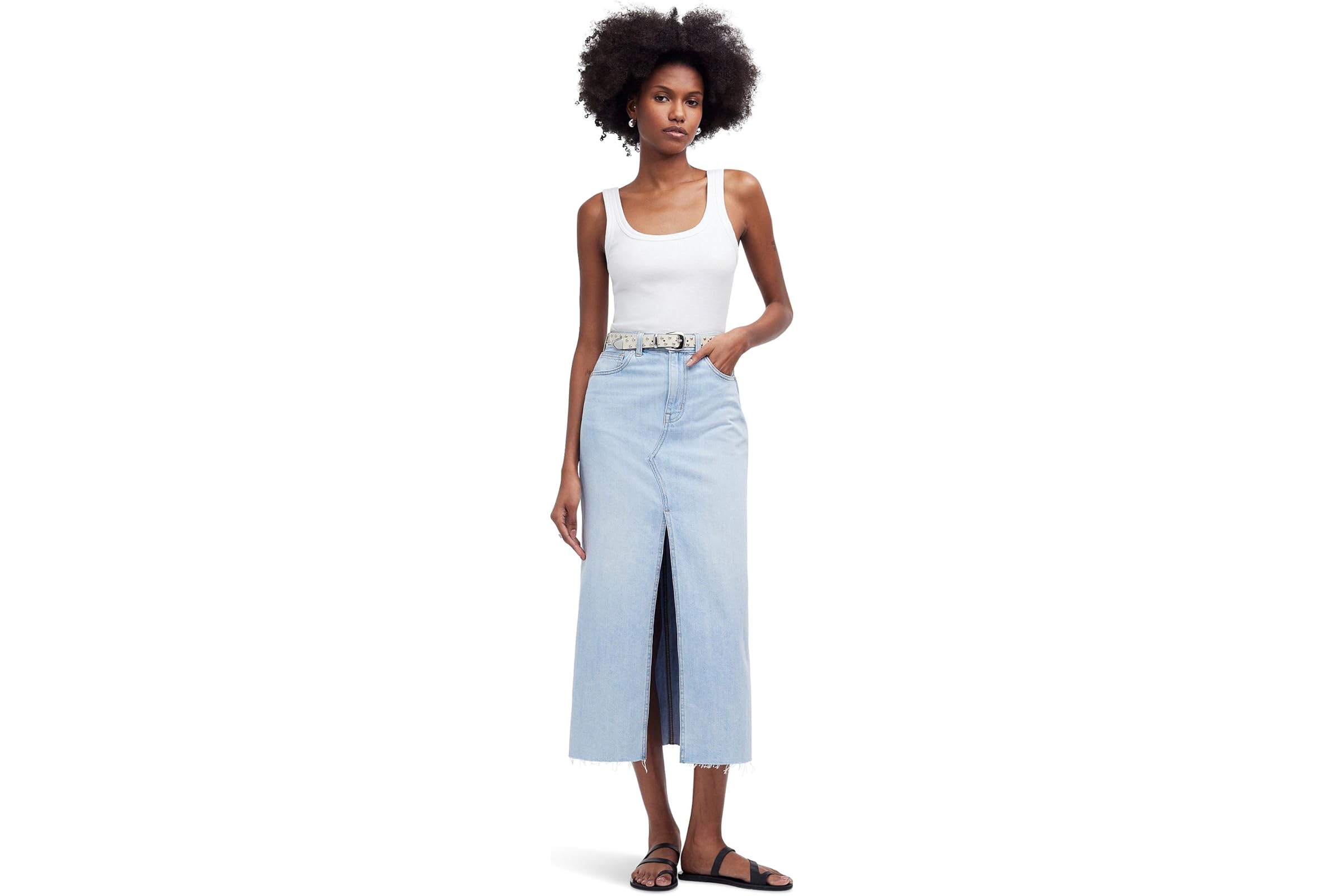 Madewell The Rilee Denim Midi Skirt in Fitzgerald Wash 14890₽