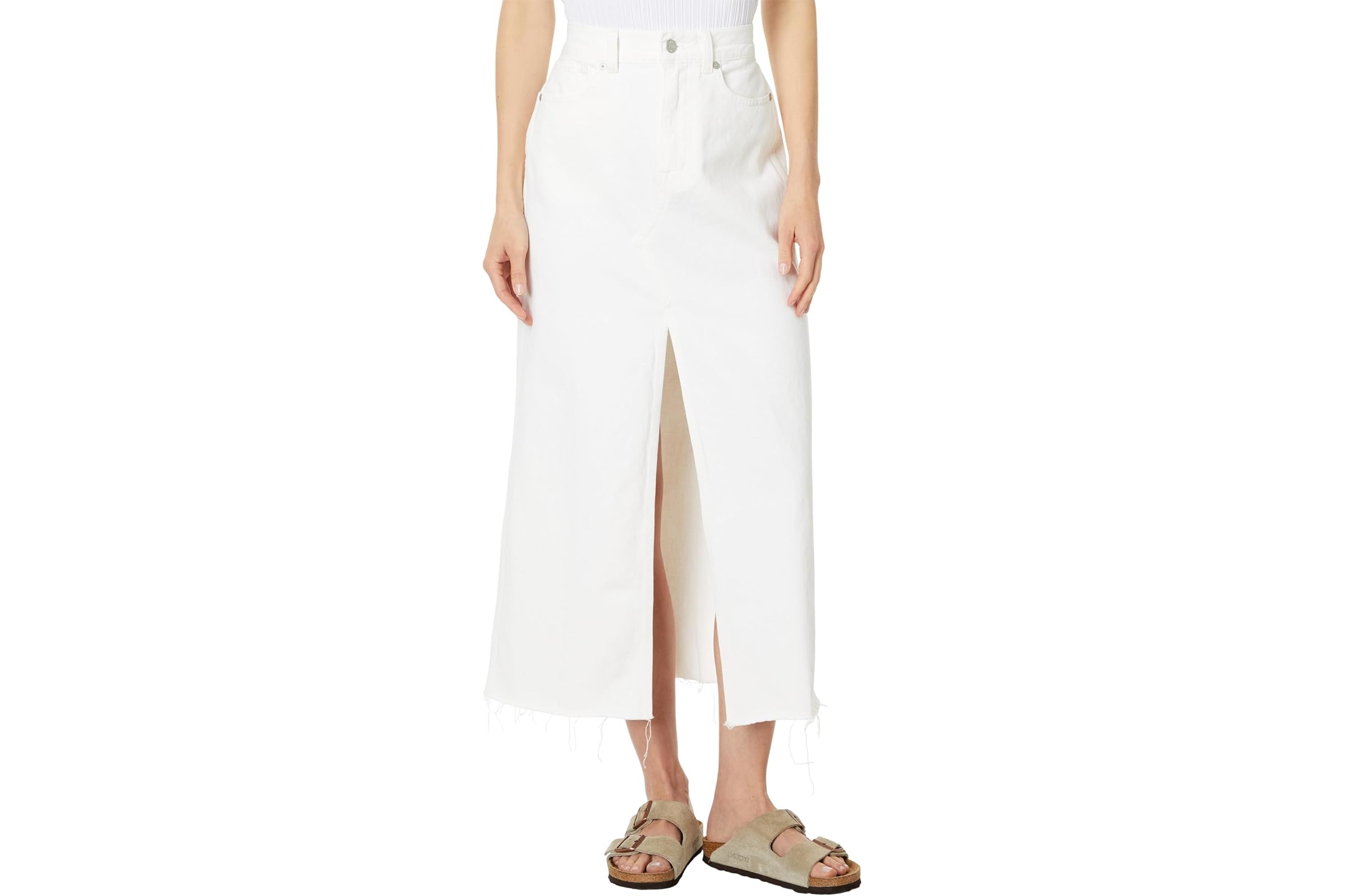 Madewell The Rilee Denim Midi Skirt in Tile White 19090₽