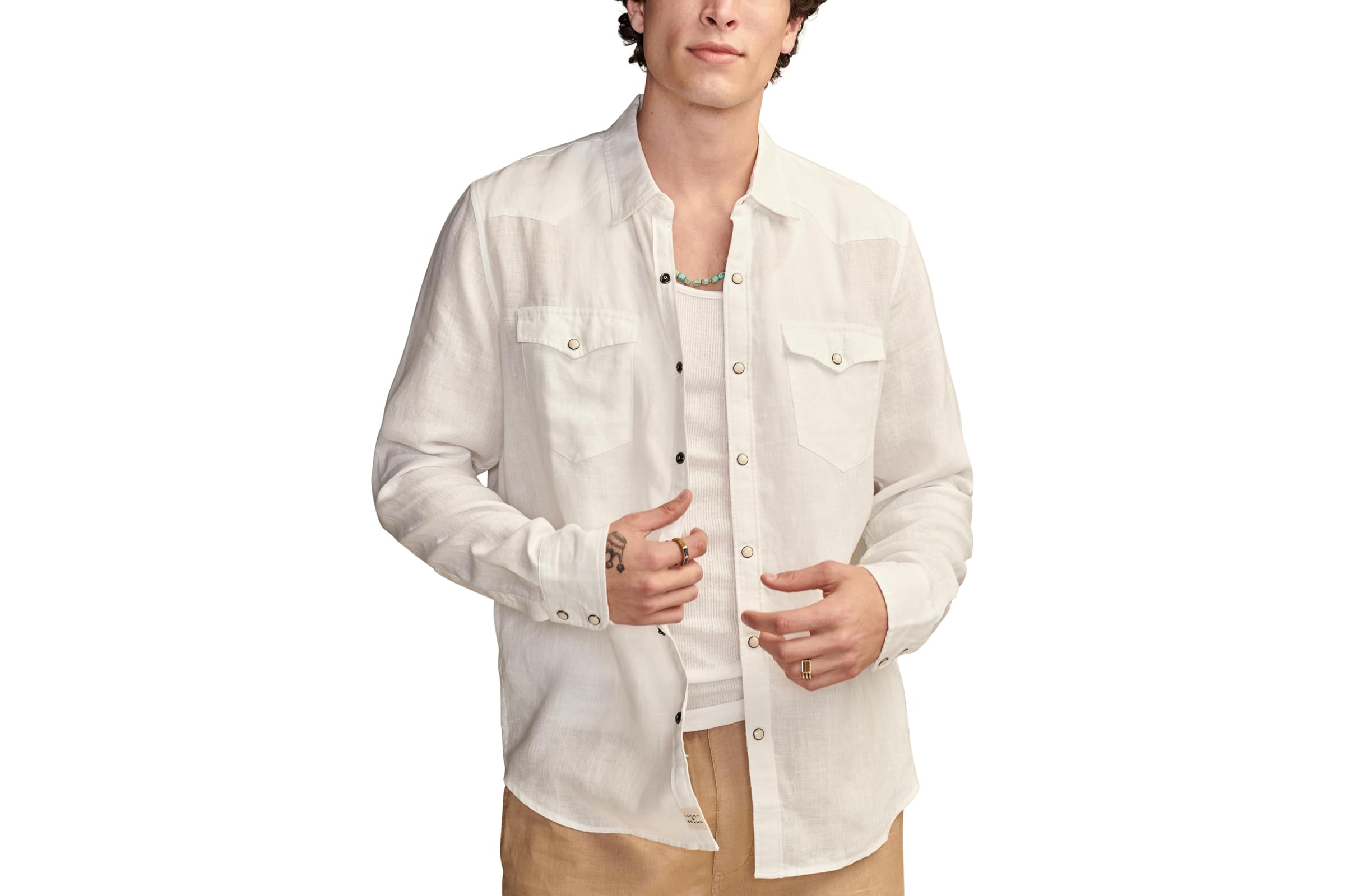 Lucky Brand Linen Western Long Sleeve Shirt 16890₽