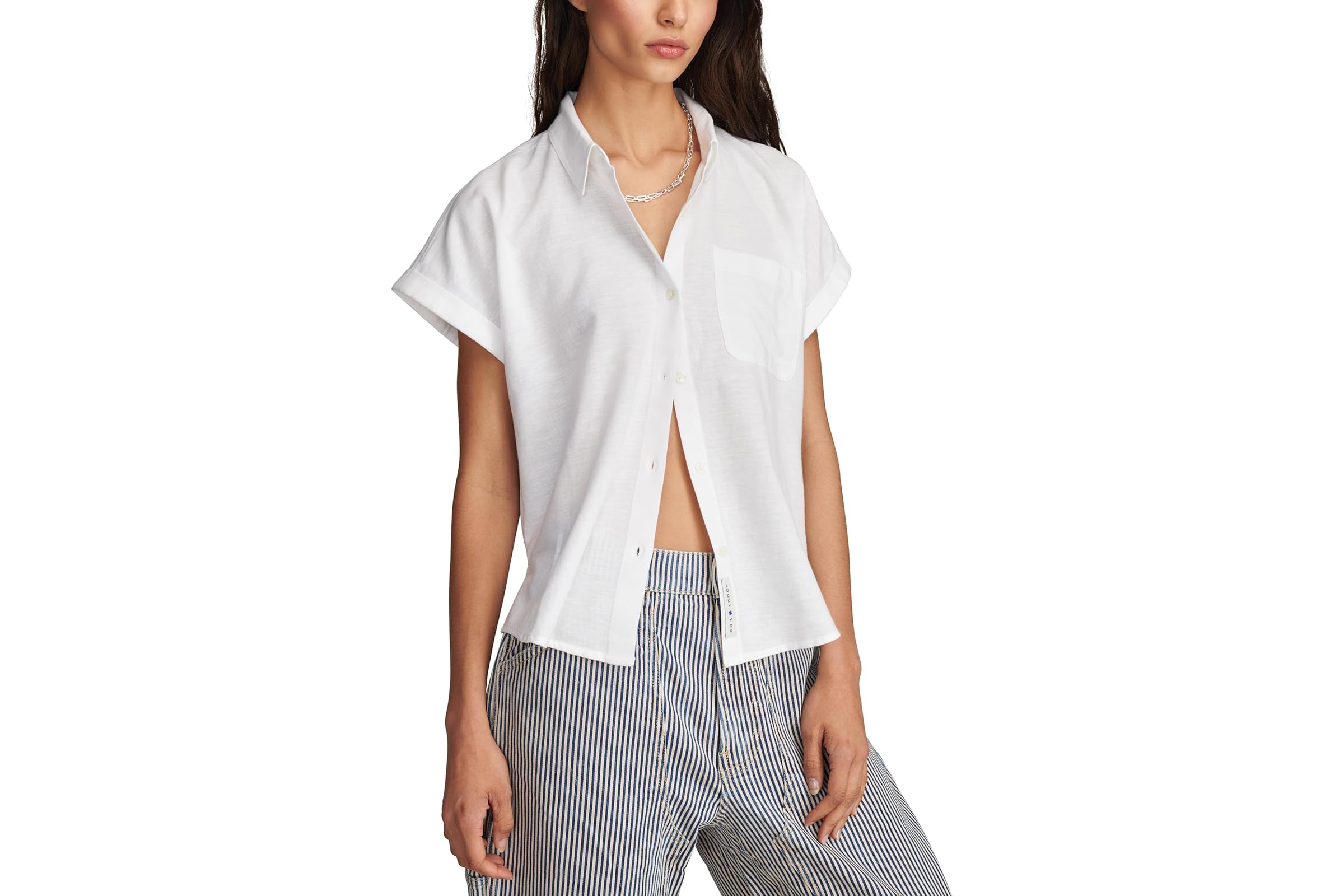 Lucky Brand Linen Short Sleeve Shirt 15590₽