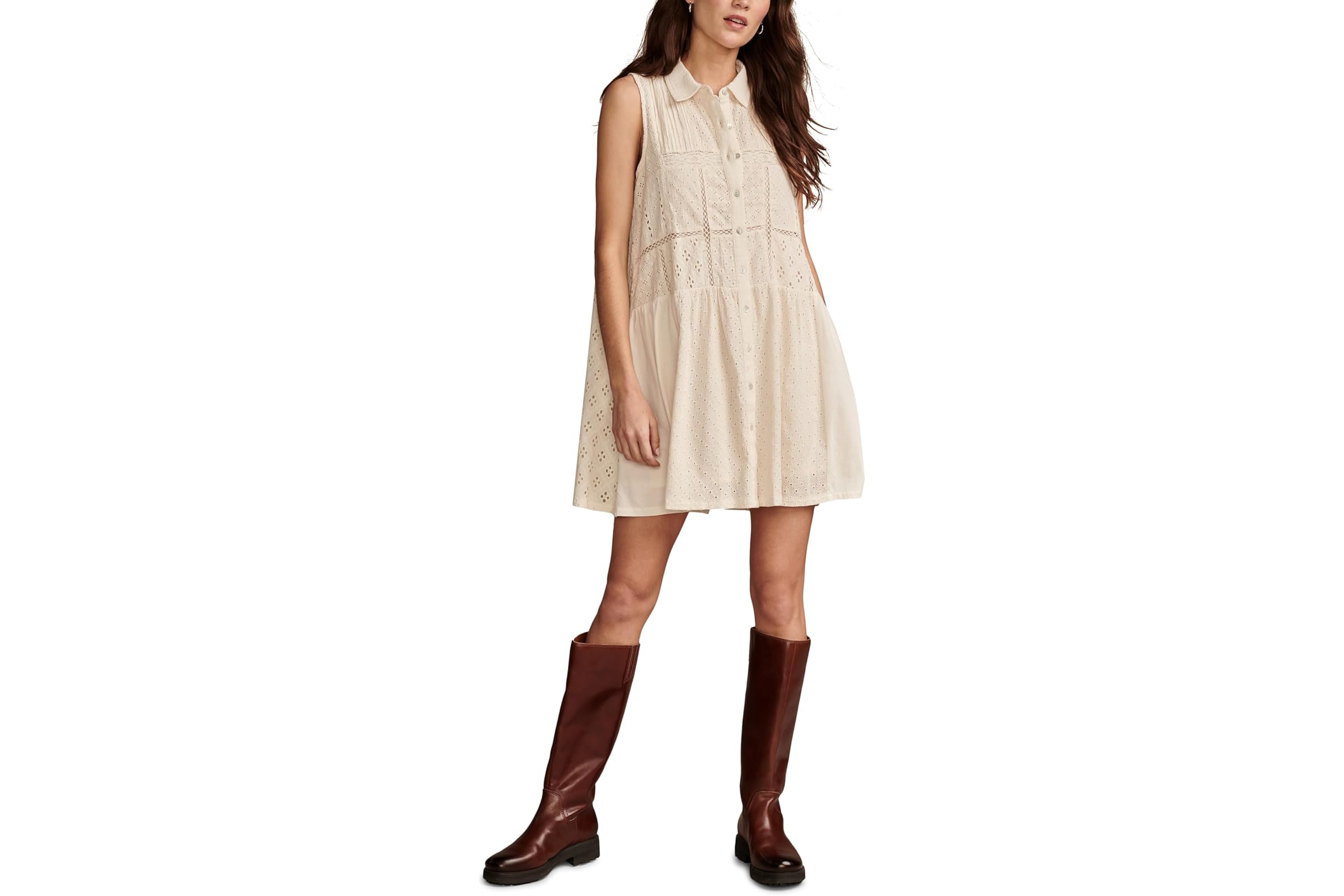 Lucky Brand Collared Tiered Dress 22090₽