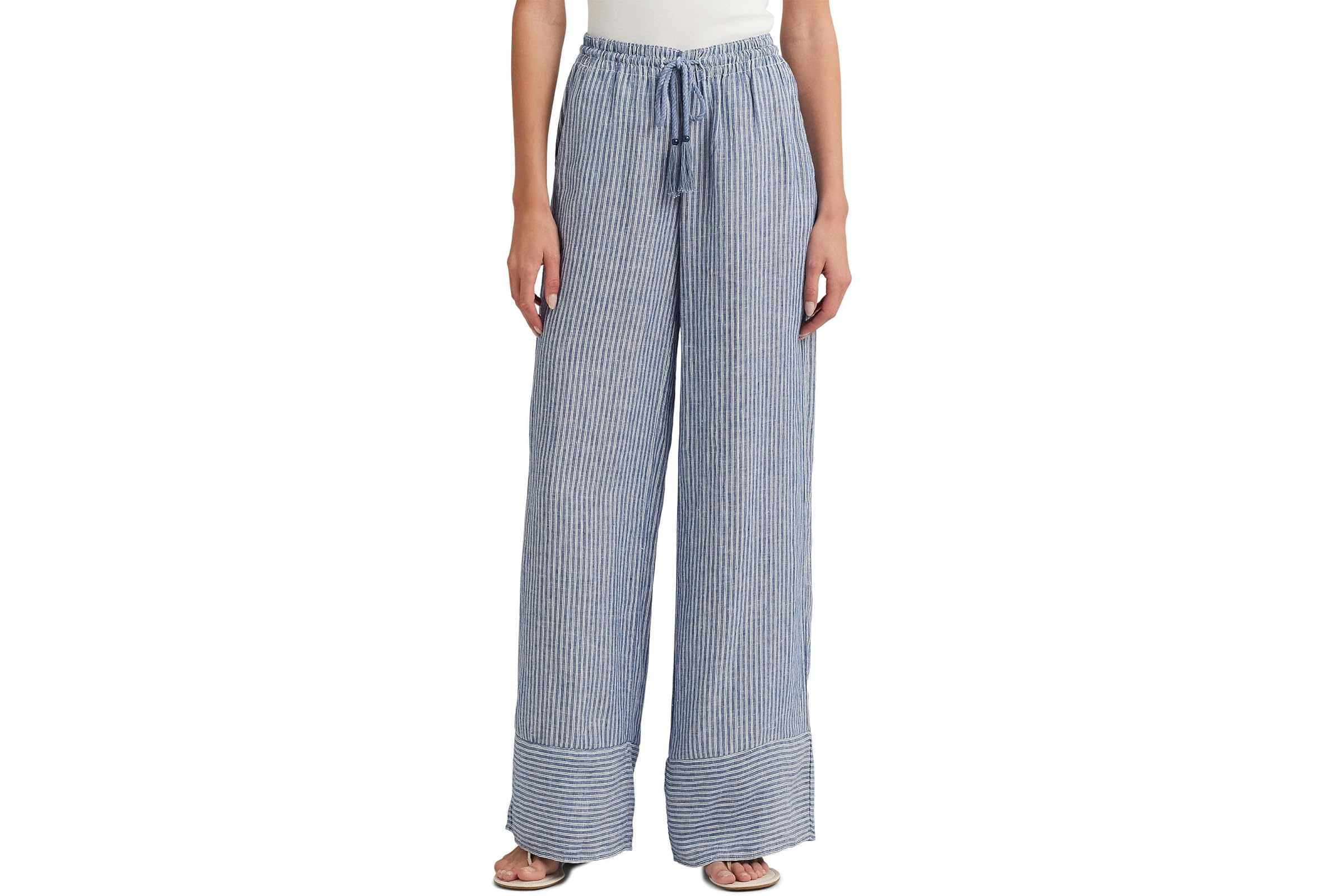 LAUREN Ralph Lauren Pinstripe Linen Wide-Leg Pants 29090₽