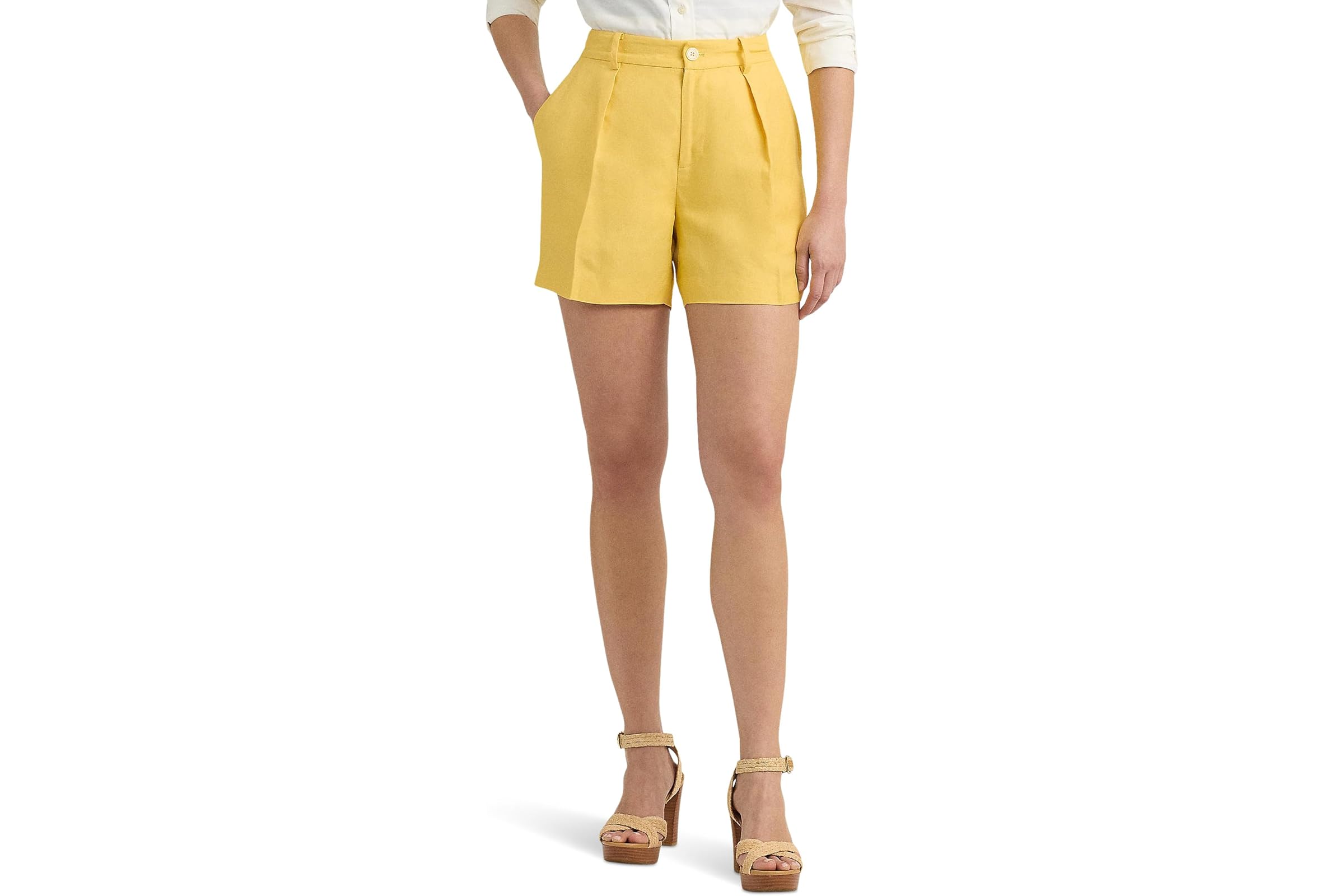 LAUREN Ralph Lauren Pleated Linen-Blend Twill Shorts