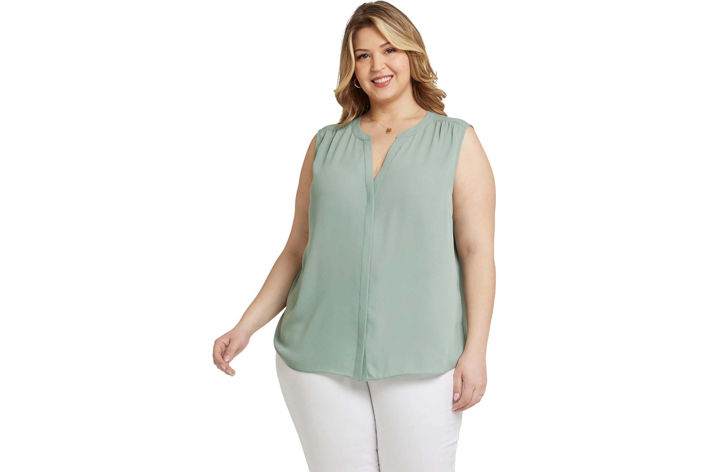 NYDJ Plus Sleeveless Pintuck Blouse 3790₽