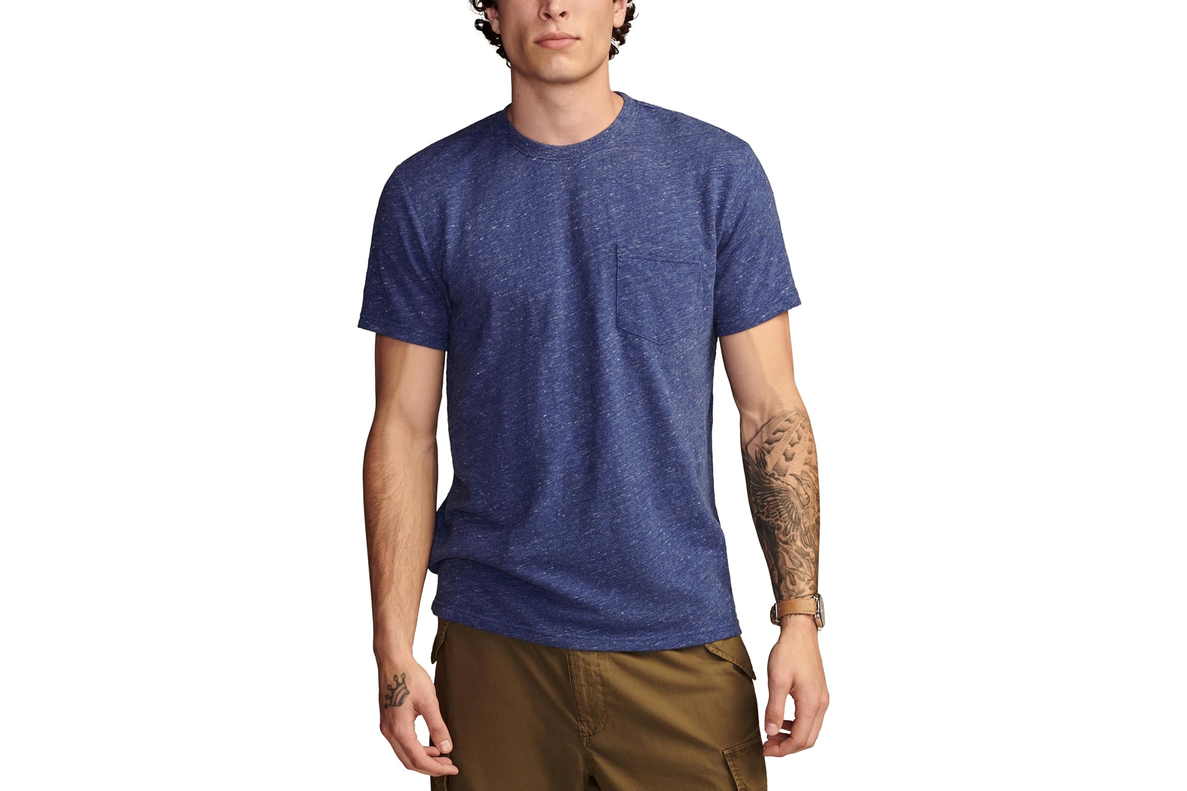 Lucky Brand Linen Short Sleeve Pocket Crew Neck Tee 6190₽