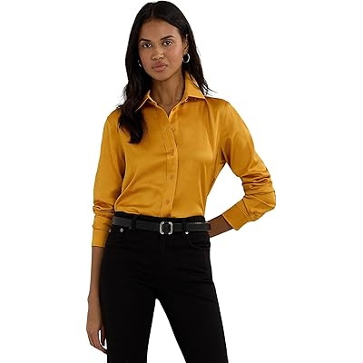 Lauren Ralph Lauren Classic Fit Satin Charmeuse Shirt