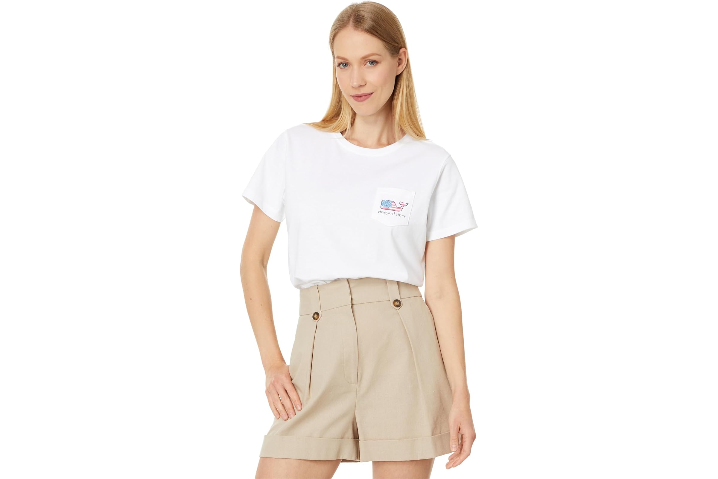 Vineyard Vines Flag Whale SS Pocket Tee 5390₽