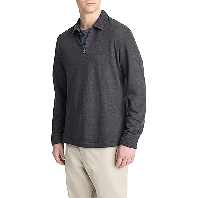Мужская рубашка Vince Diagonal Terry Quarter Zip Polo