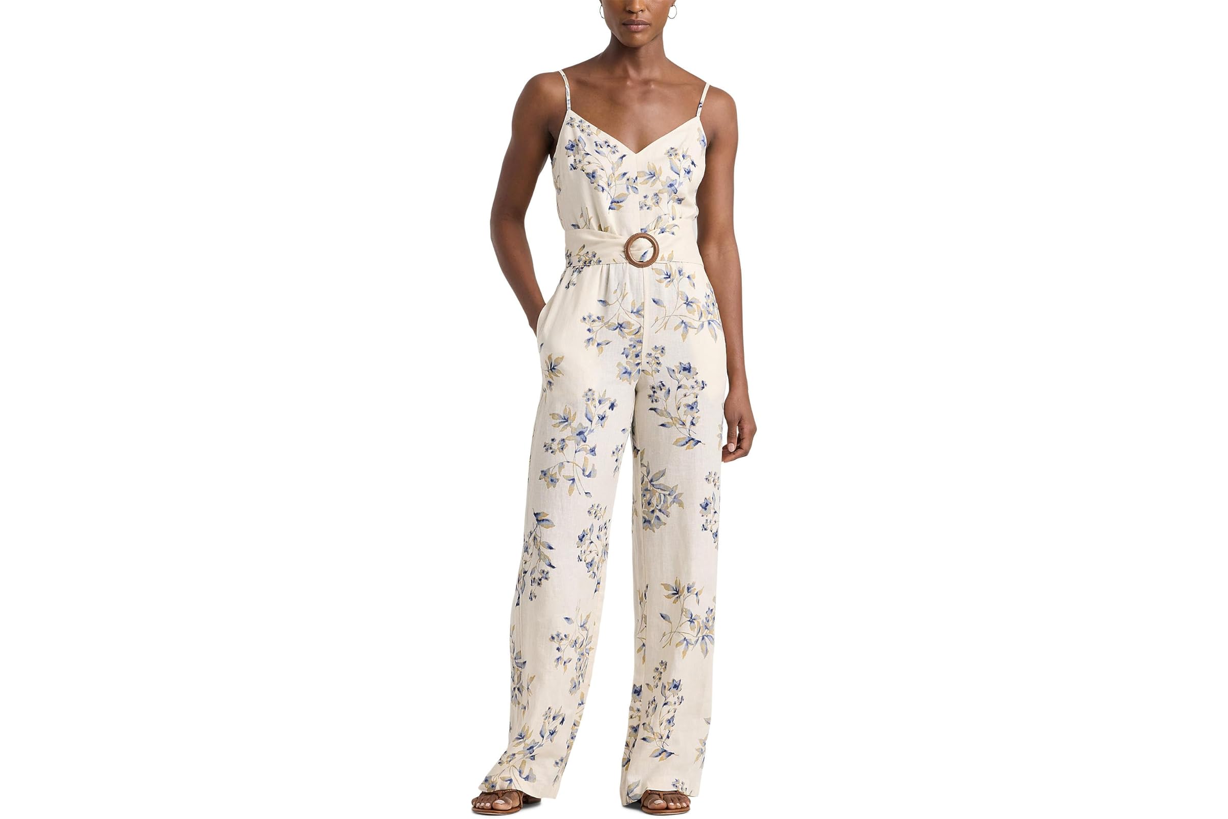 LAUREN Ralph Lauren Floral Linen Belted Wide-Leg Jumpsuit 46190₽