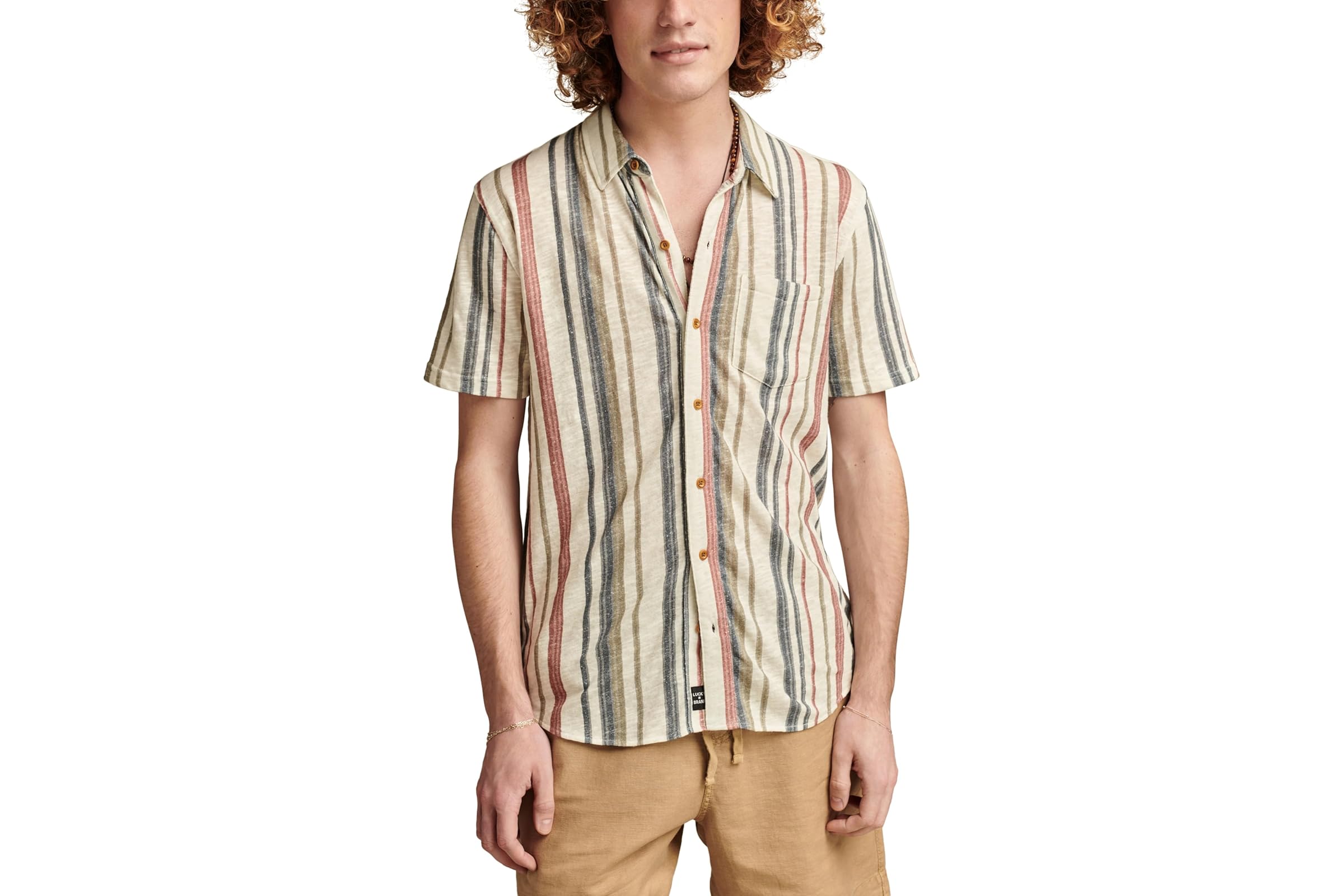 Lucky Brand Linen Short Sleeve Button Down Shirt 11890₽