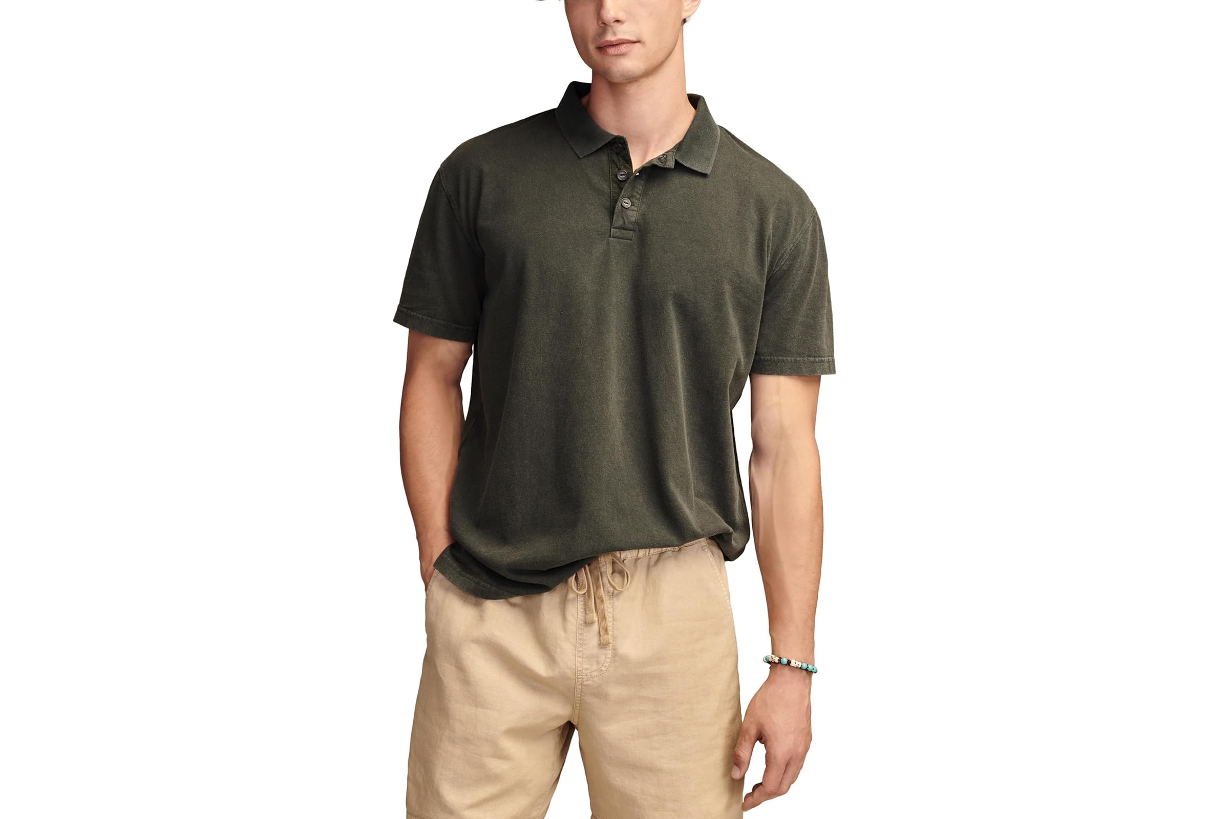 Мужская рубашка Lucky Brand Oversized Eco Jersey Short Sleeve Polo 7990₽