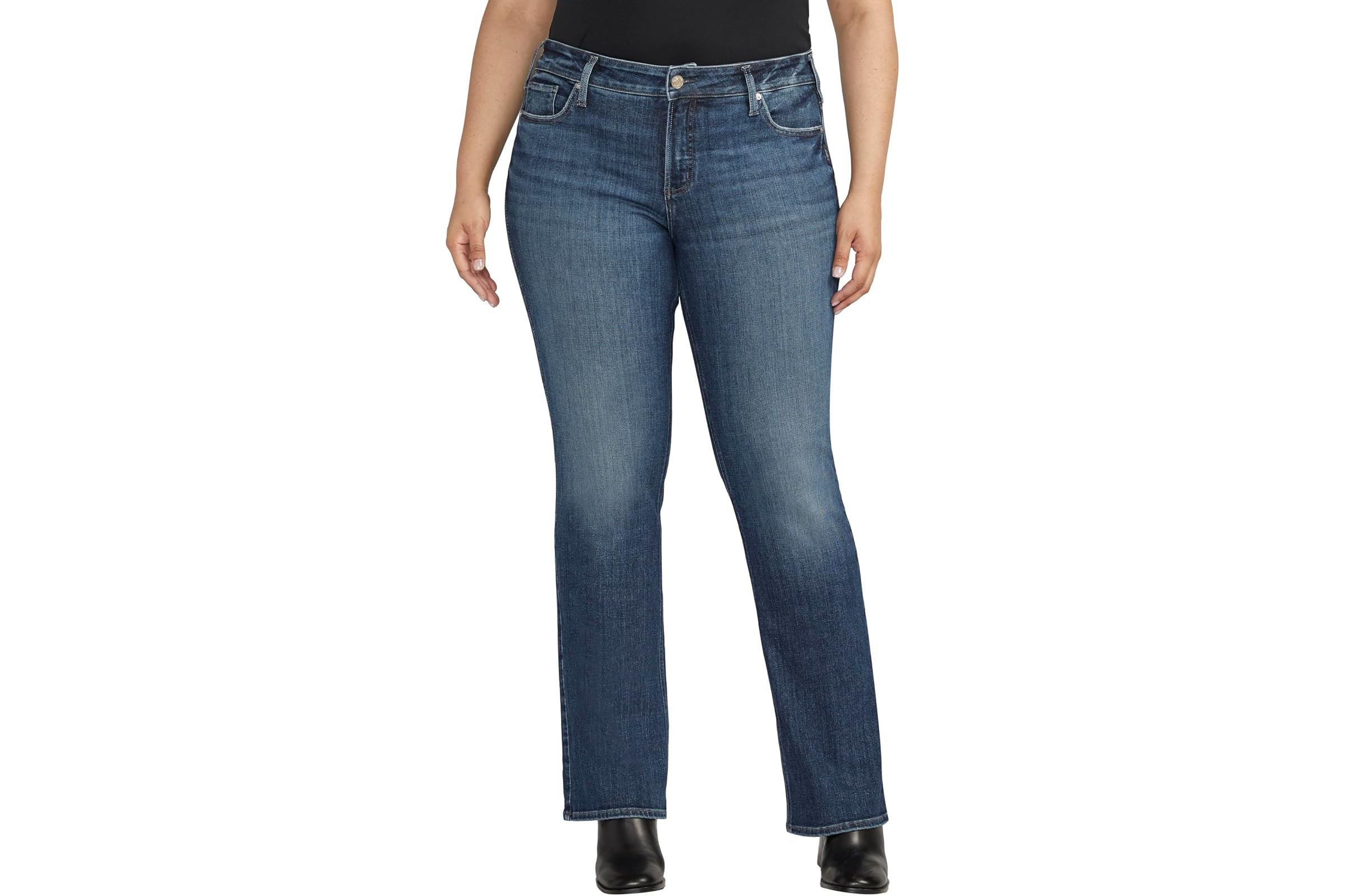 Джинсы Silver Jeans Co Plus Size Elyse Mid Rise Curvy Fit Slim Bootcut Jeans W03601EAE366 12790₽