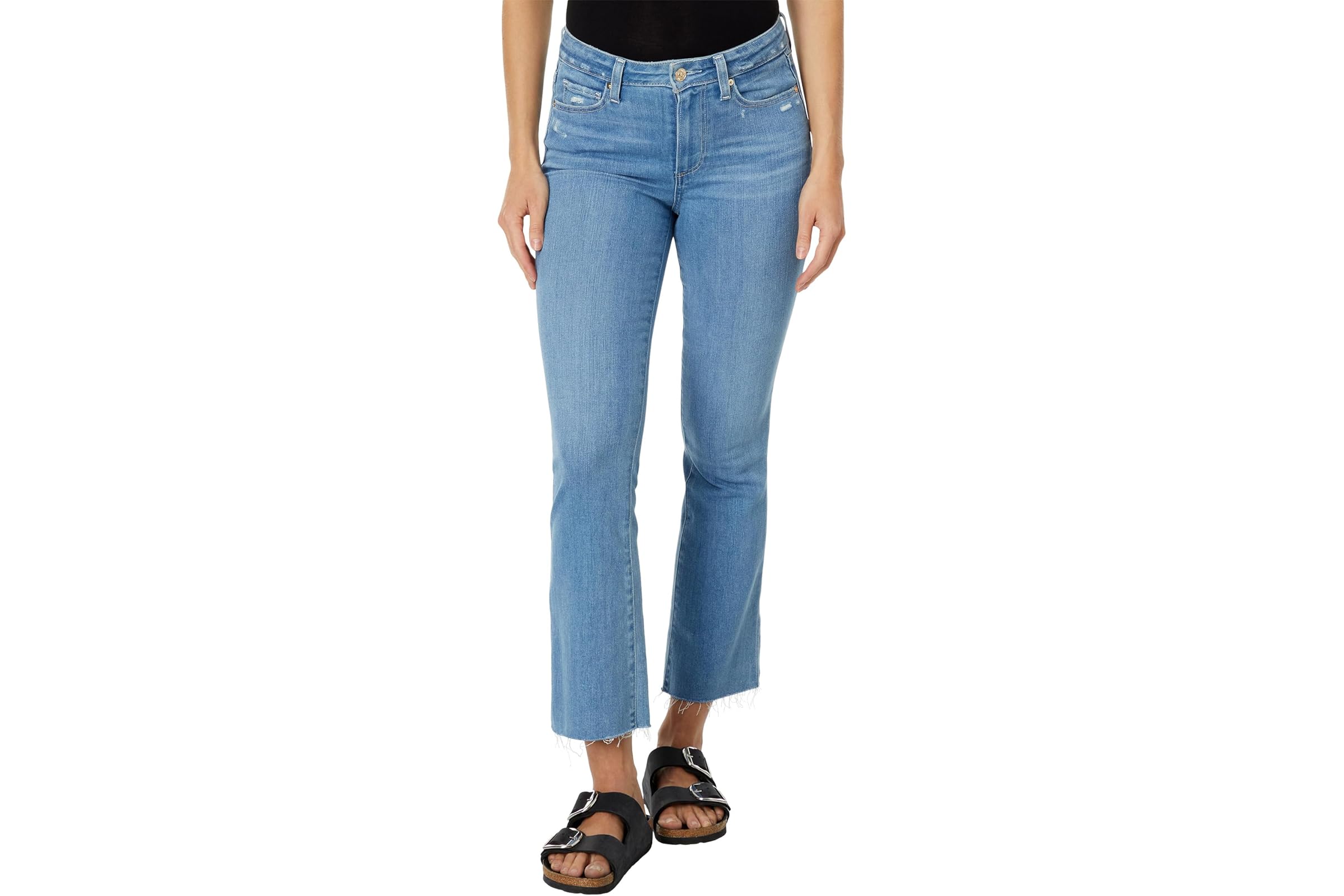 Paige Colette Crop Flare Raw Hem in Feel Good Distressed 42590₽