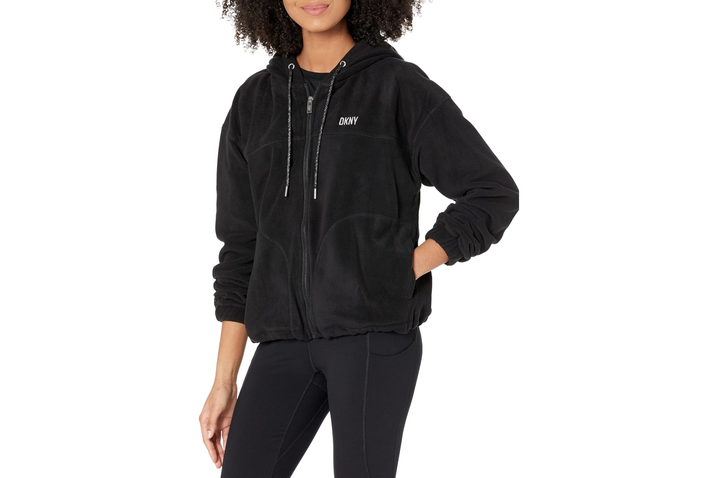DKNY Cropped Full Zip Polar Fleece Jacket 7490₽