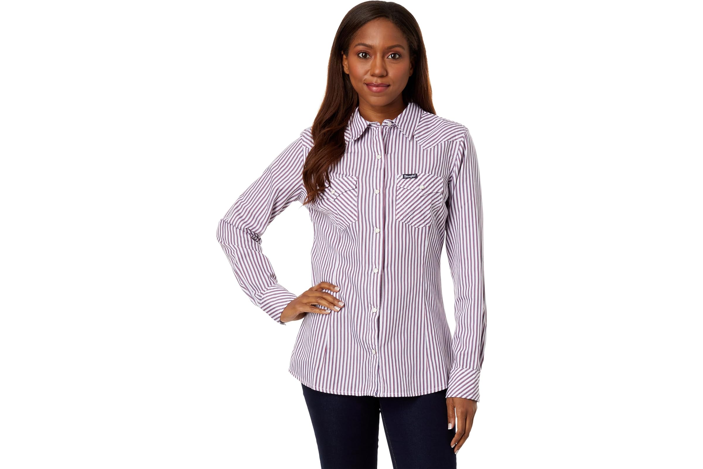 Wrangler Retro Long Sleeve Snap Stripe