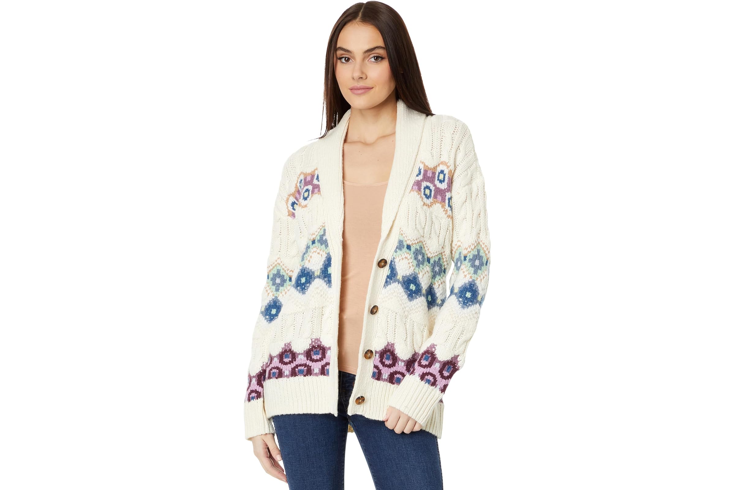 Lucky Brand Intarsia Shawl Collar Cardigan 28790₽