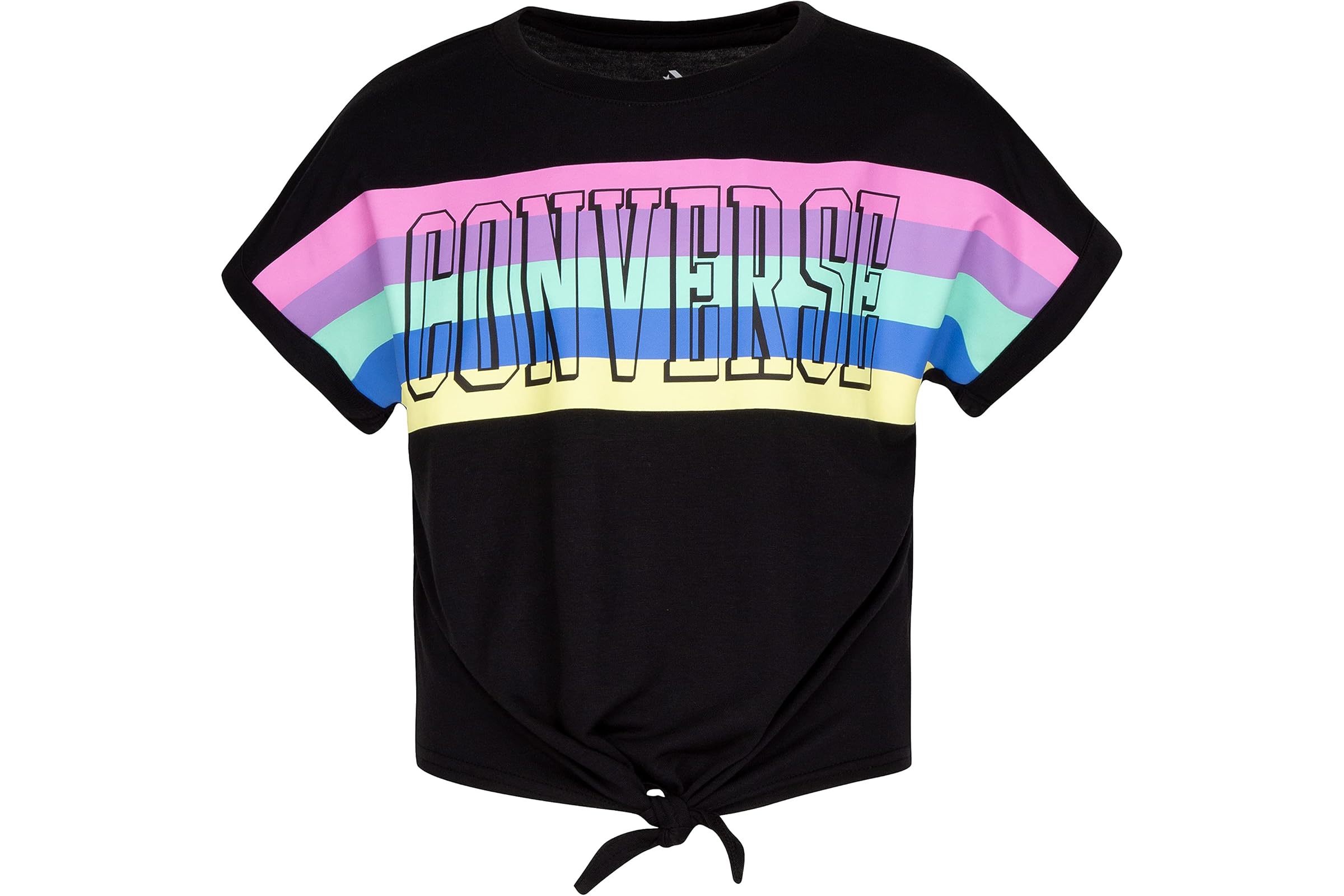 Converse Kids Striped Front Tie Top (Big Kids)