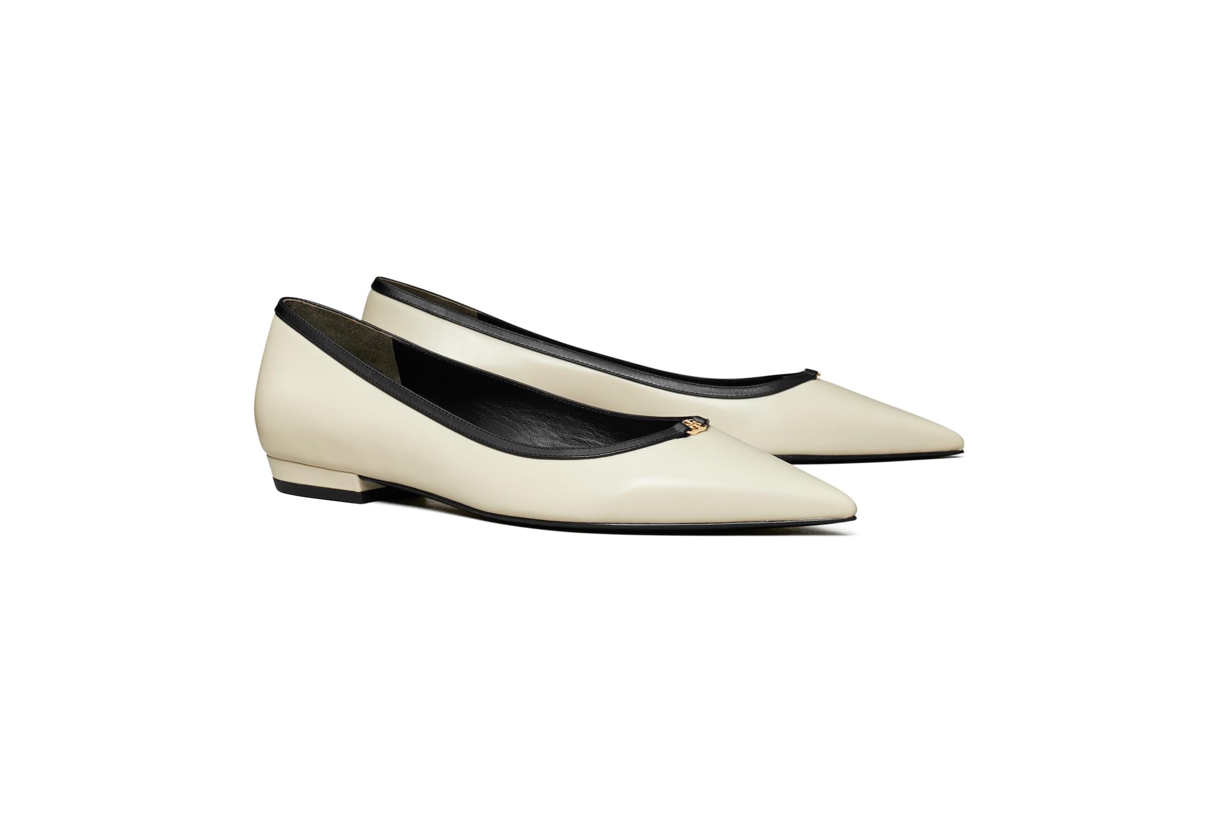Tory Burch Double T Buckle Pointed Toe Flats