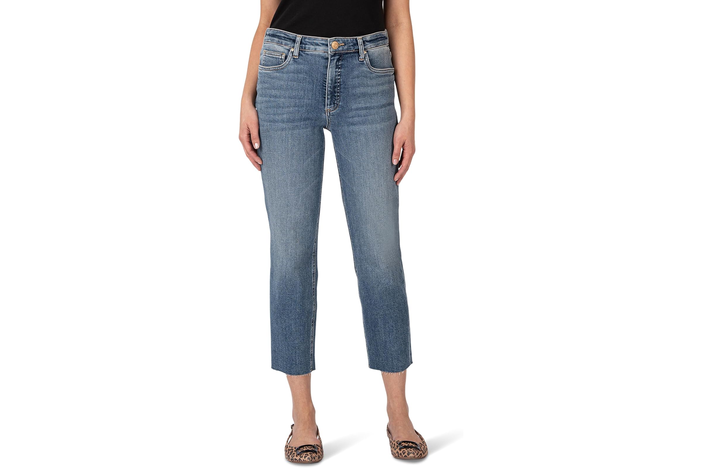 Брюки KUT from the Kloth Rachael High Rise Fab Ab Mom Raw Hem 13990₽