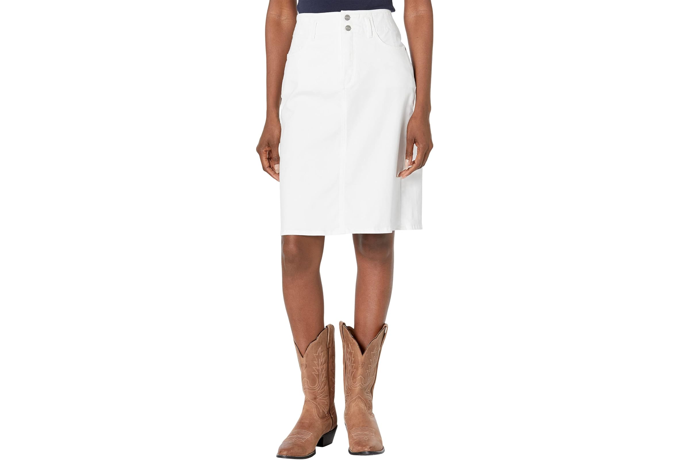 NYDJ High-Rise Skirt Hollywood Waistband in Optic White 18990₽