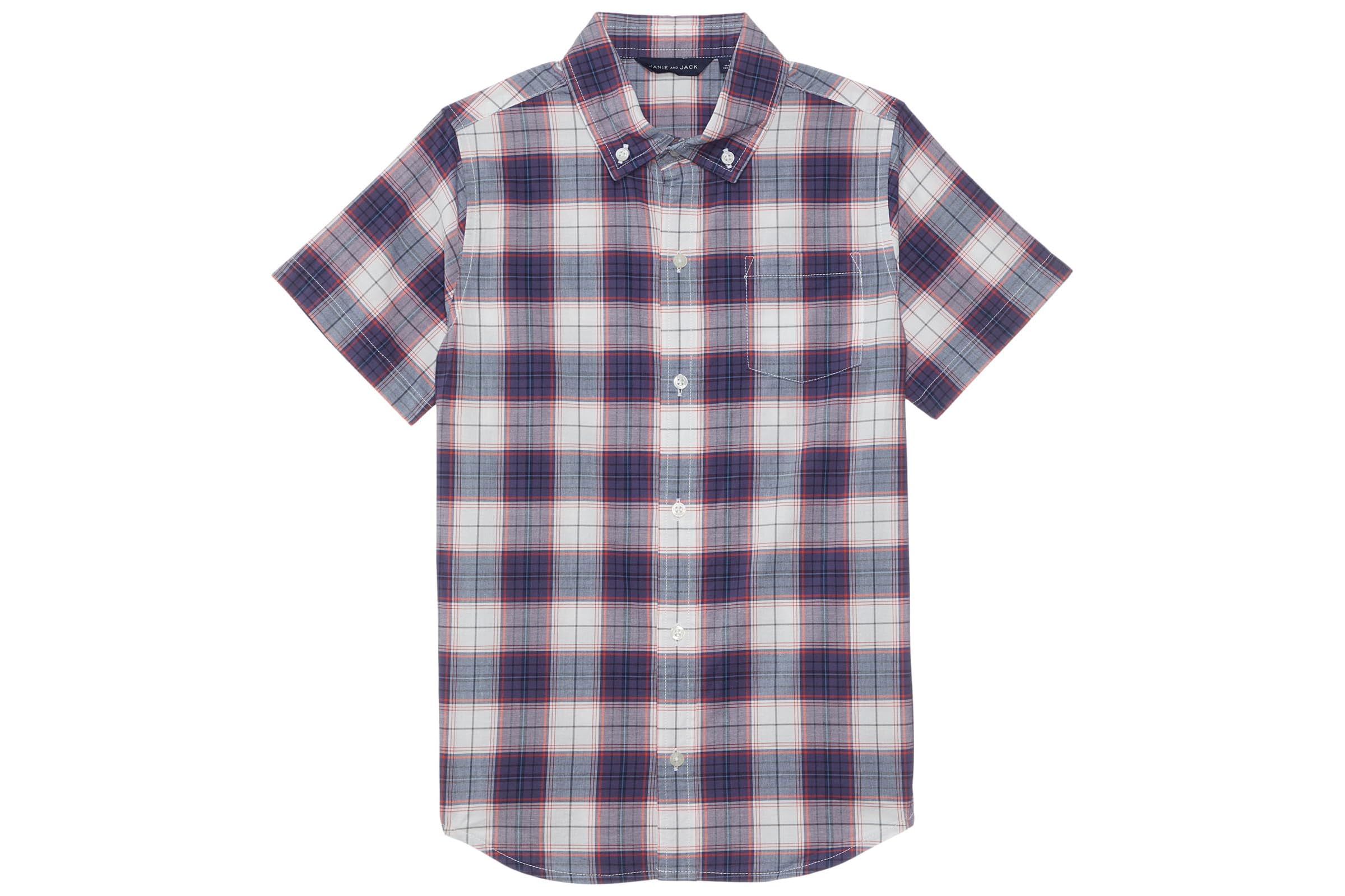 Janie and Jack Madras Plaid Button-Up Top ToddlerLittle KidBig Kid 3090₽