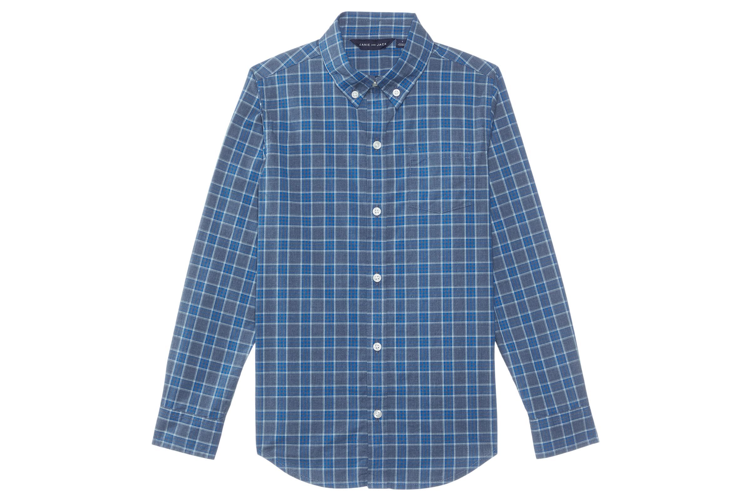 Janie and Jack Plaid Button-Down Top ToddlerLittle KidBig Kid 2890₽
