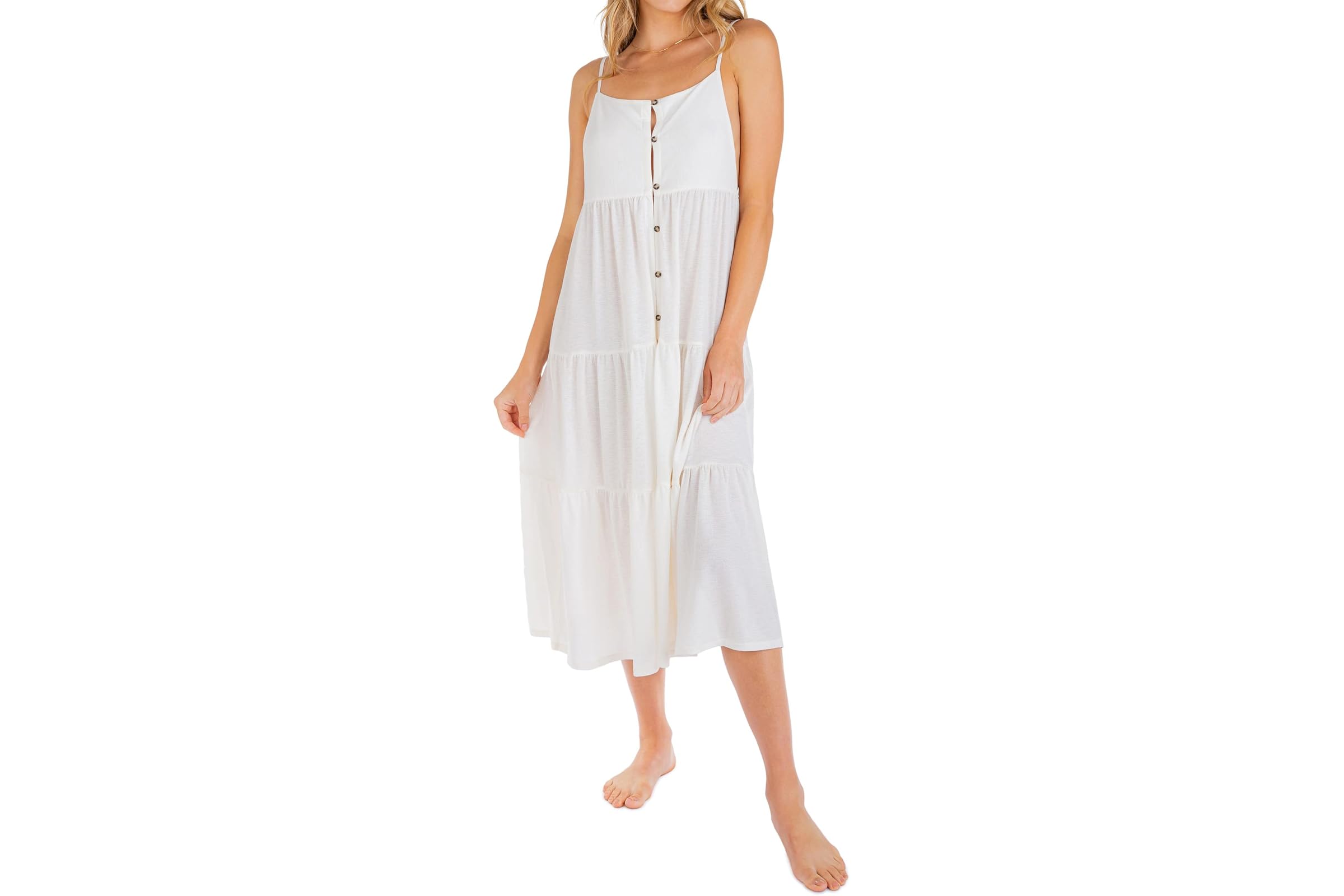 Hurley Solid Button Front Tiered Midi 9590₽