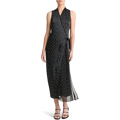 Платье Vince Dot Wrap Dress w/ Paneled Chiffon