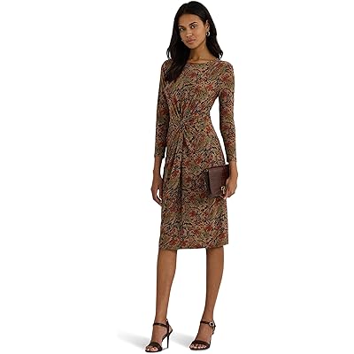 Платье LAUREN Ralph Lauren Floral Twist-Front Stretch Jersey Dress