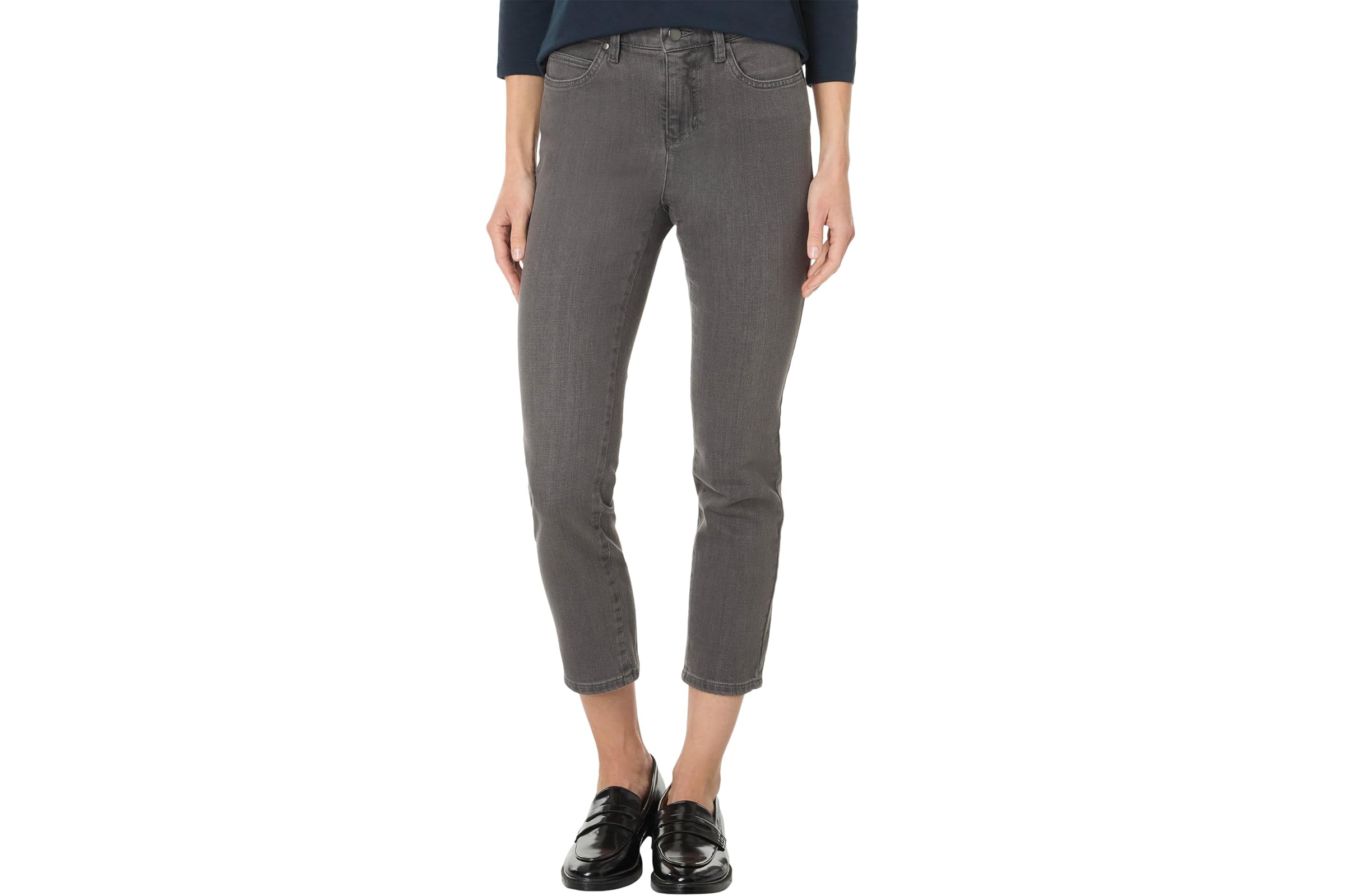Eileen Fisher Petite High Waisted Slim Ankle Jean