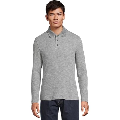 Мужская рубашка Vince Sunfaded Thermal Long Sleeve Polo