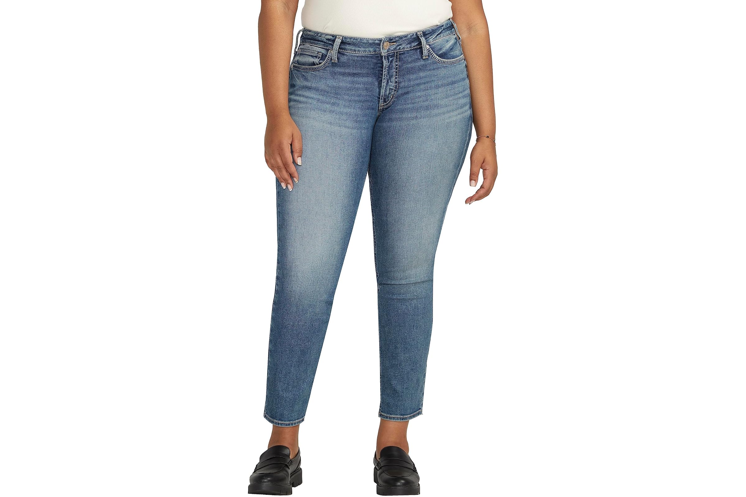 Джинсы Silver Jeans Co Plus Size Britt Low Rise Straight Leg Jeans W90410EPX316 8590₽