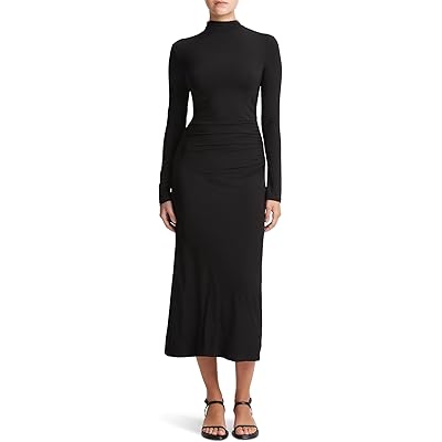 Платье Vince Long Sleeve Turtle Neck Rouched Dress