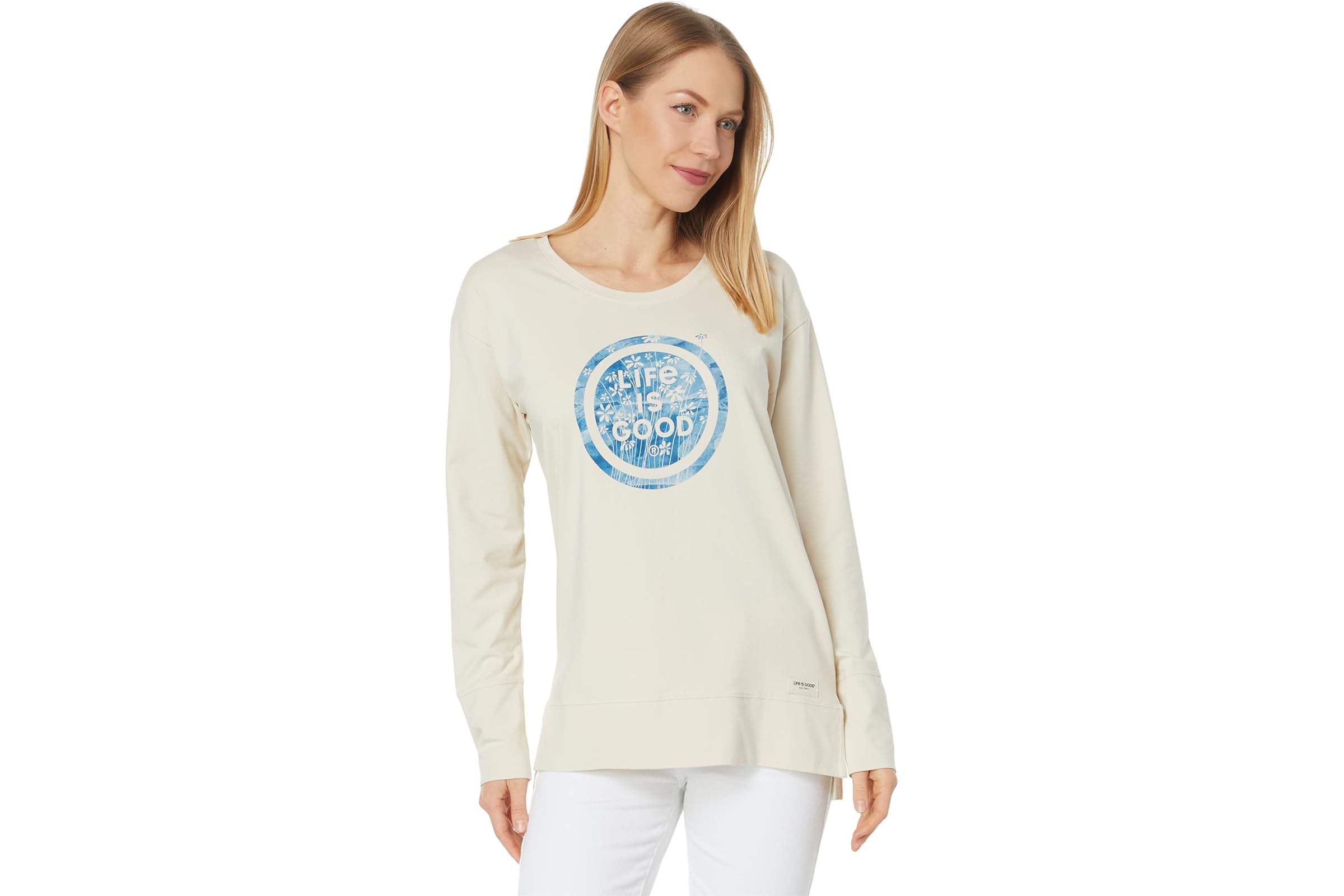 Life is Good Fine Daisy Coin Crusher-Flex Tunic 5790₽