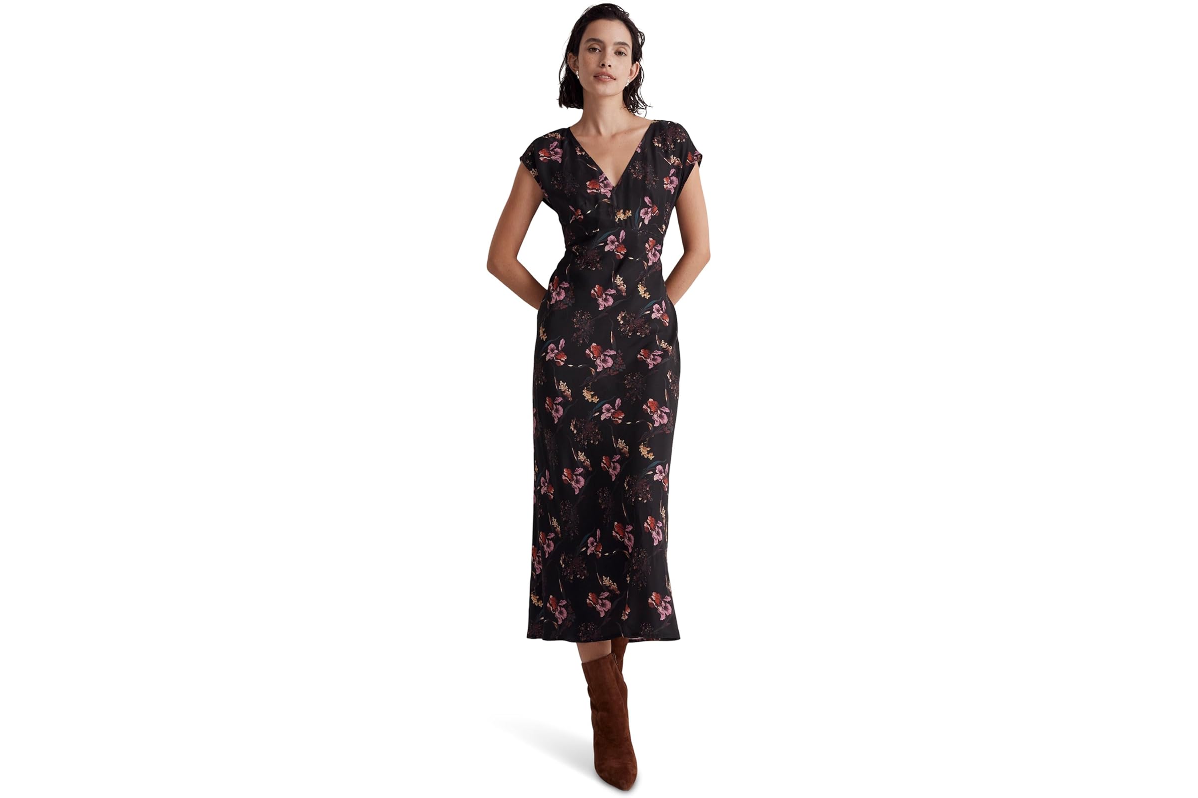 Платье Madewell Wide V-Neck Midi Dress in Floral Cupro-Blend 20190₽
