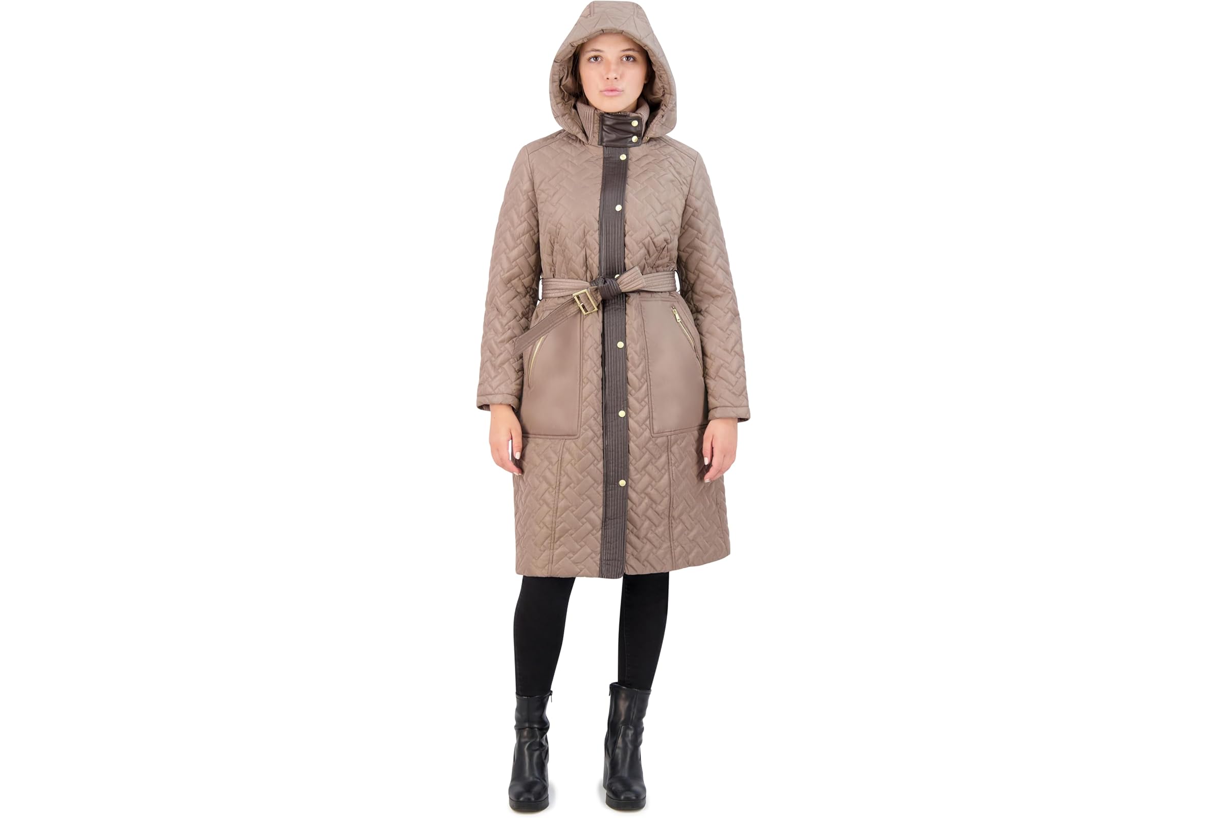 Cole Haan Hooded Long Belted Coat 23590₽