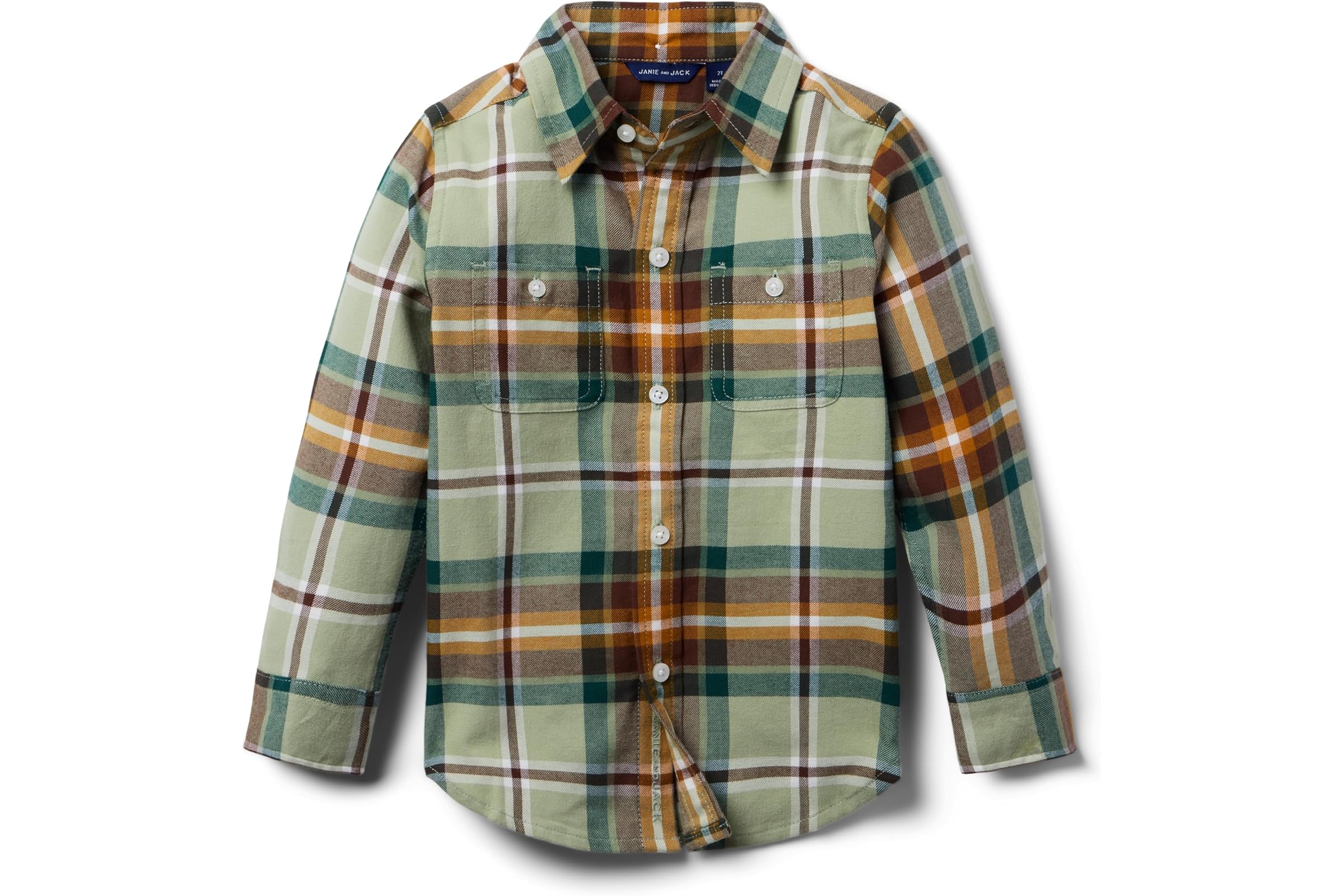 Janie and Jack Brushed Plaid Button-Up Top ToddlerLittle KidBig Kid 7390₽