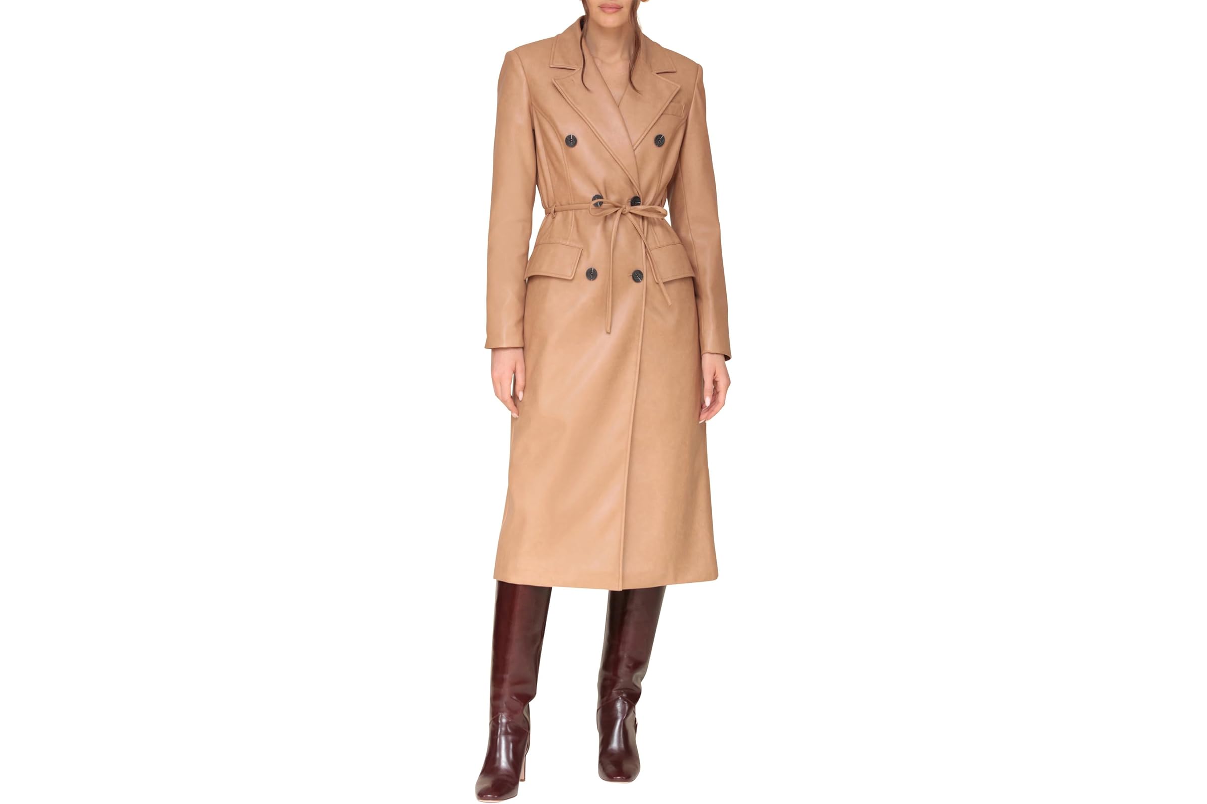 Avec Les Filles Belted Faux Leather Coat 18890₽