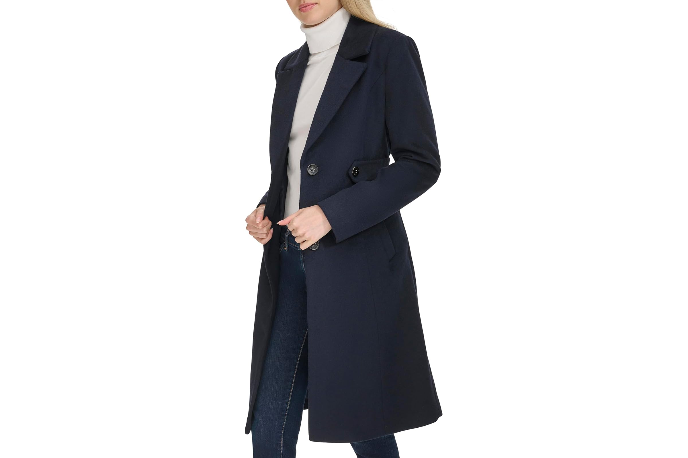 Cole Haan Notch Lapel Slick Wool Coat 79590₽